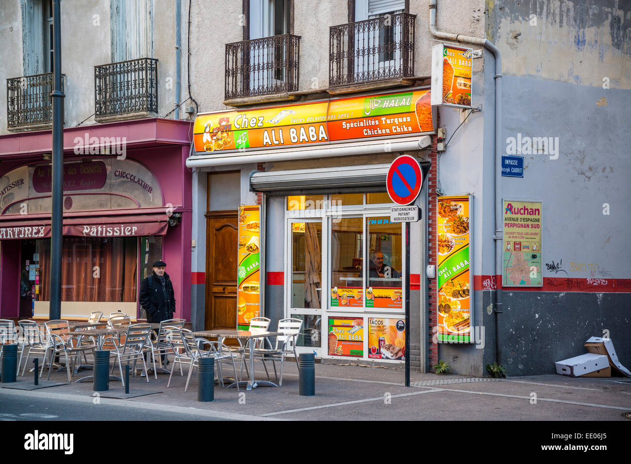 Fast-food restaurant, Perpignan, Pyrenees-Orientales, France Stock Photo