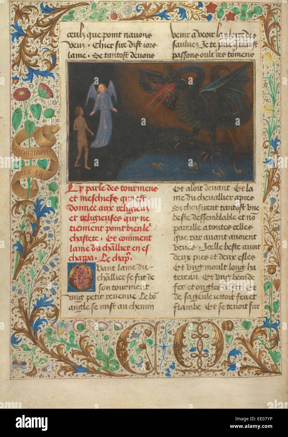The Torment of Unchaste Monks and Nuns; Simon Marmion, Flemish, active 1450 - 1489; Ghent, Belgium, Europe; 1475; Tempera colors Stock Photo