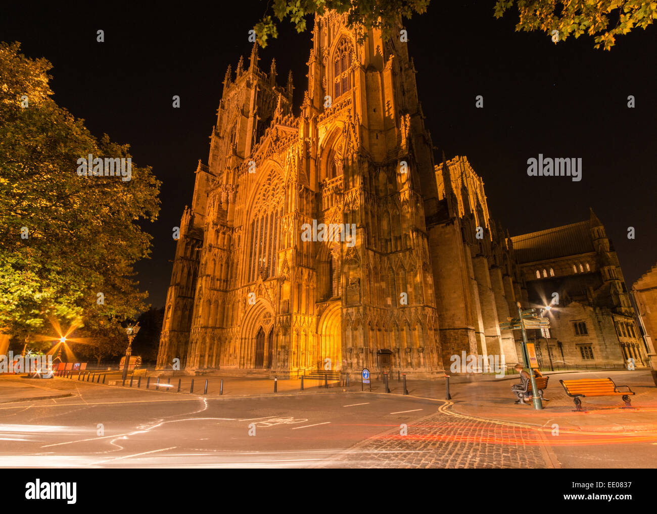 York Minster, York, England, at night Stock Photo
