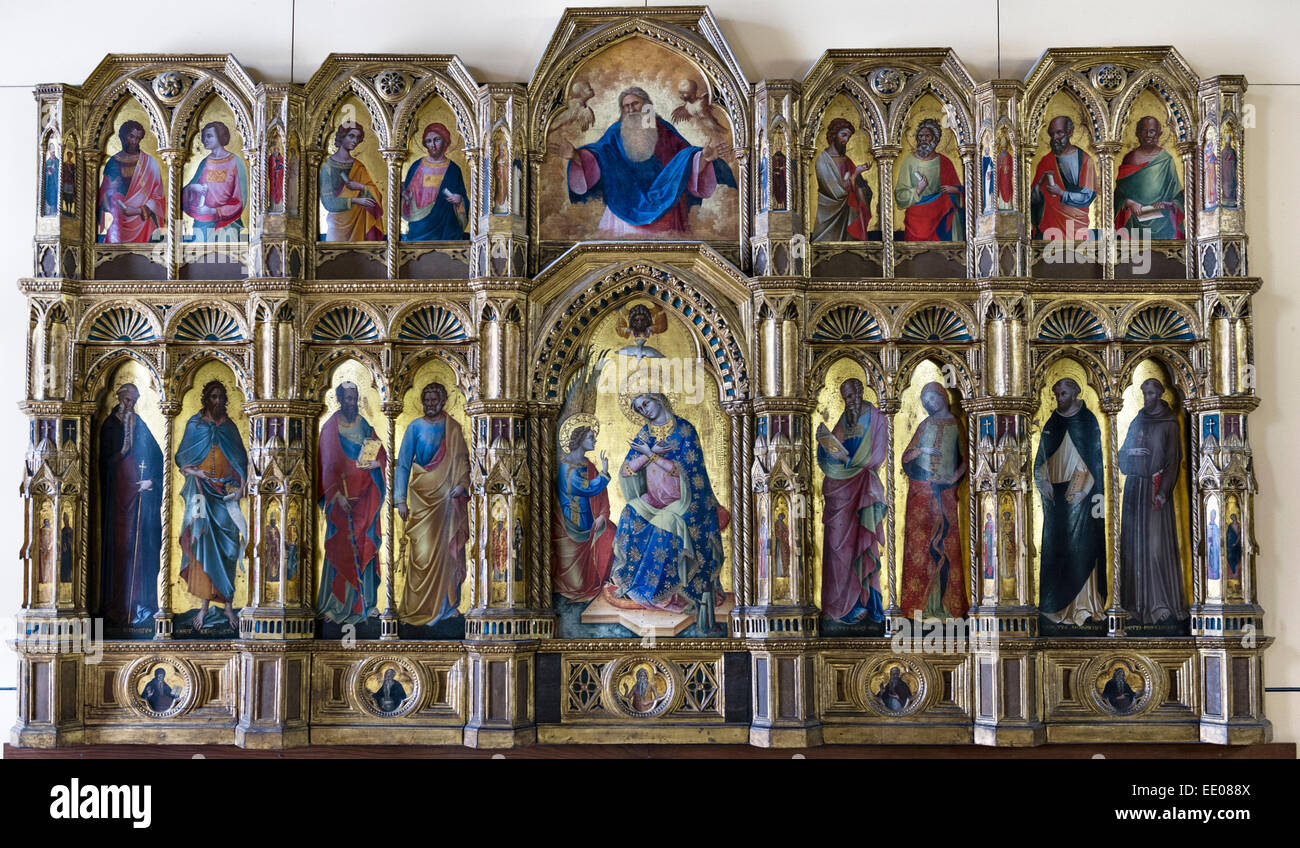 Gallerie dell'Accademia, Venice, Italy. The Lion Polyptych (altarpiece) by Lorenzo Veneziano, 1357 Stock Photo