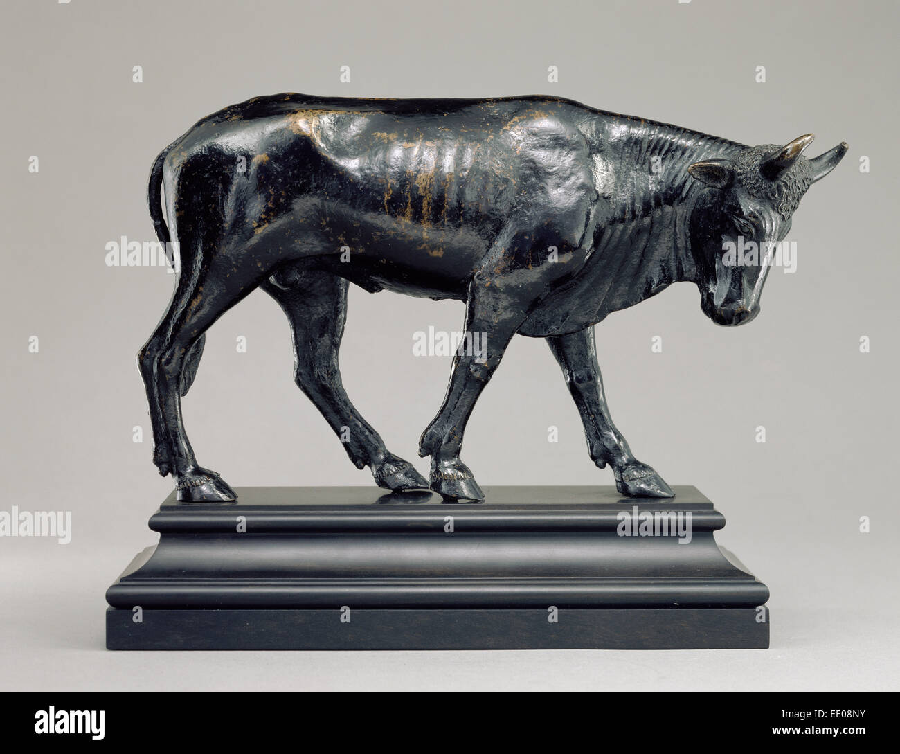 Bull with Lowered Head; Unknown maker, Italian; Venice, Italy, Veneto, Europe; about 1510 - 1525; Bronze Stock Photo