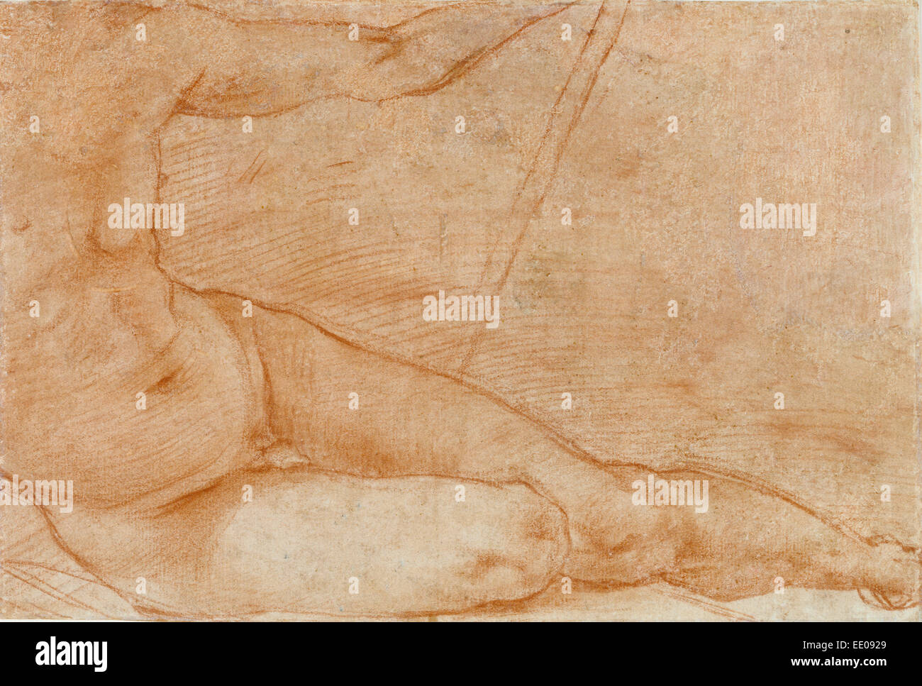 Seated Figure (recto),  Reclining Figure (verso); Pontormo (Jacopo Carucci), Italian (Florentine), 1494 - 1557; Italy, Europe Stock Photo