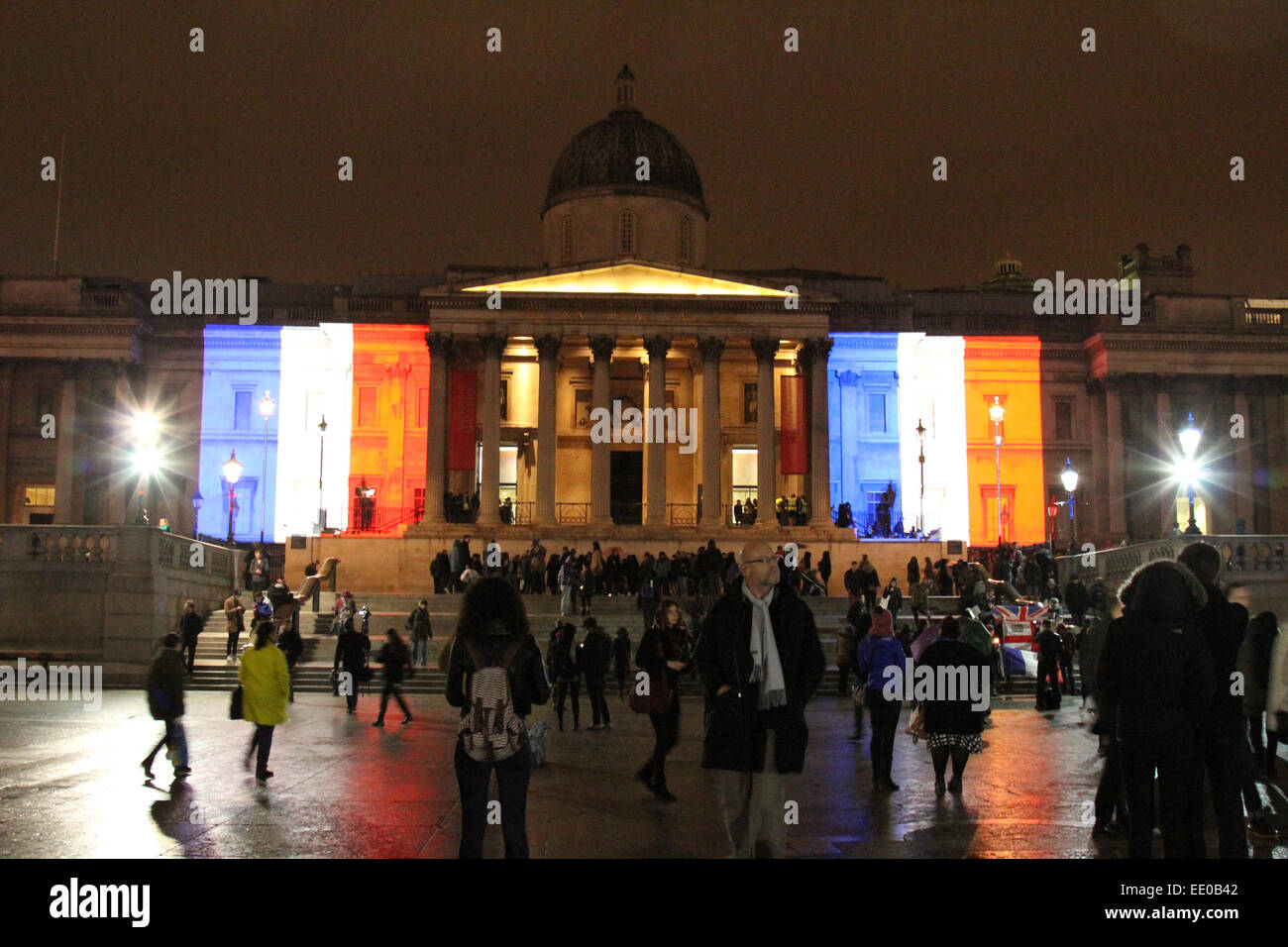 Rally in London, Trafalgar Square after Charlie Hebdo killings Stock ...