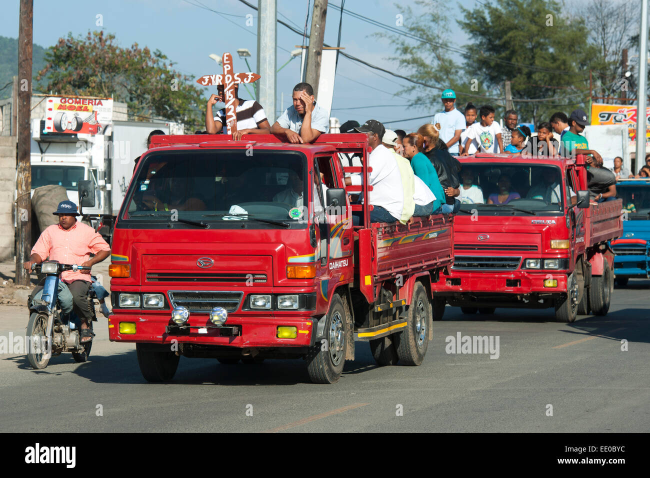 Dominikanische Republik, Cordillera Central, Constanza, Leichenzug Stock Photo