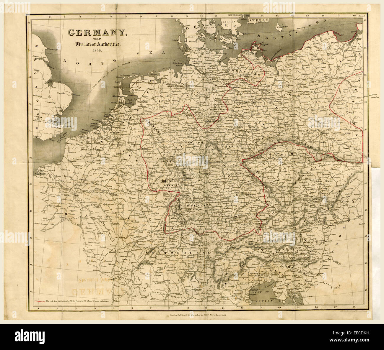 Map of germany 19th century hi-res stock photography and images - Alamy