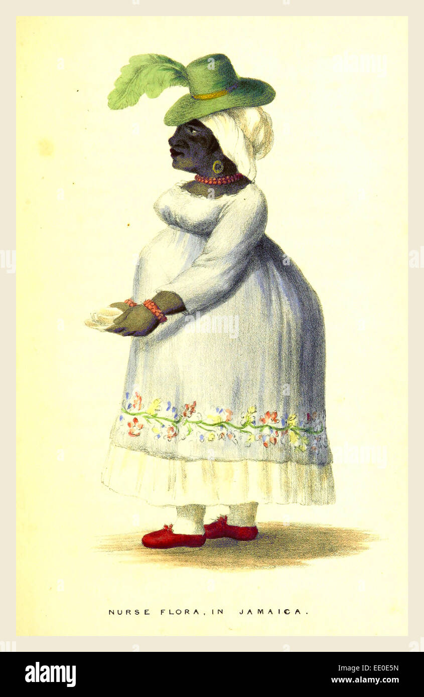 Nurse Flora in Jamaica, the Island of Jamaica, from 1801 to 1805, 19th century engraving Stock Photo