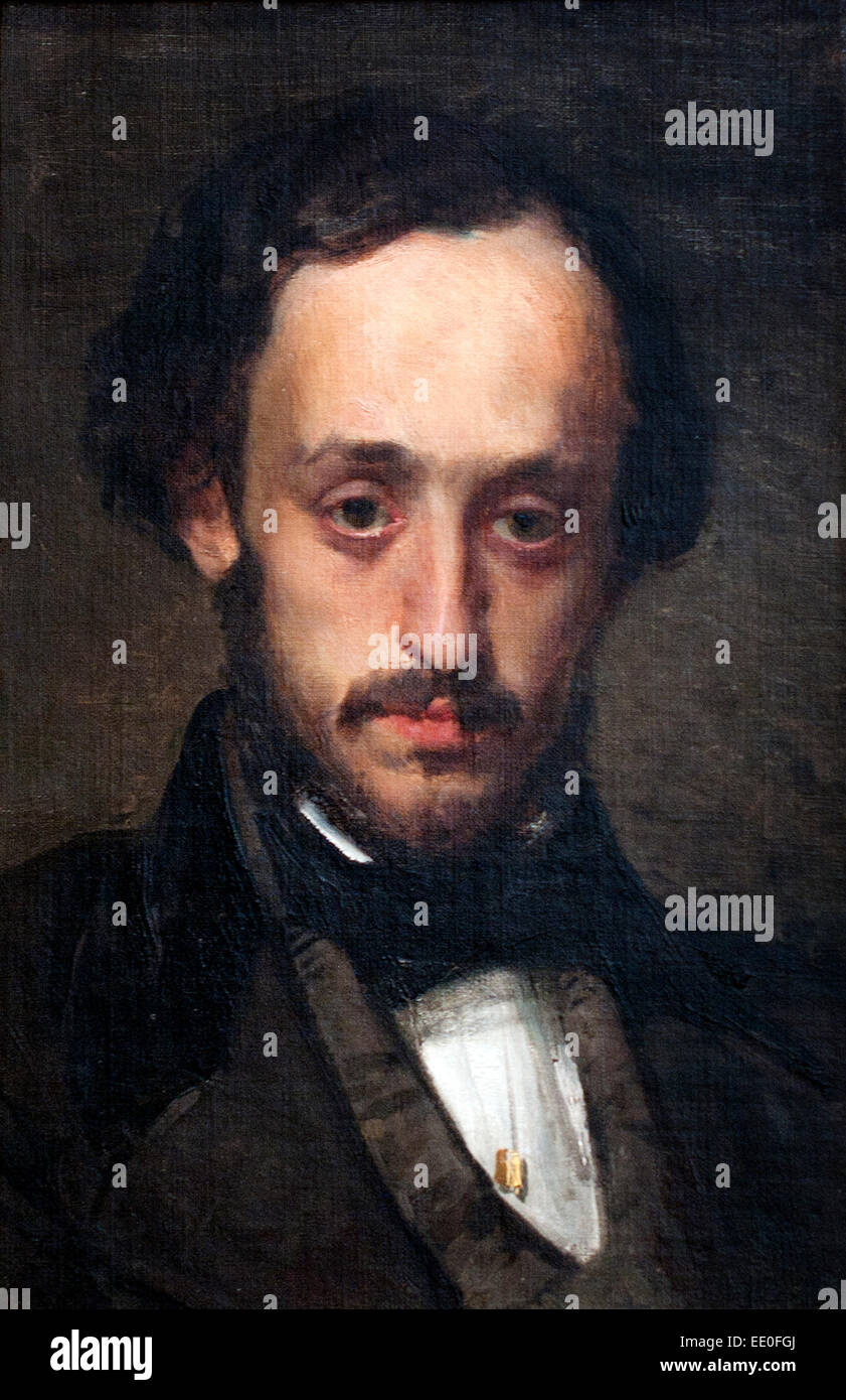 Ritratto di Pasquale Villari giovane - Portrait of young Pasquale Villari  1856 circa  Morelli  Domenico Italy Italian Stock Photo