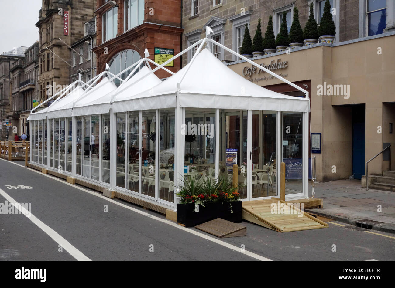 Additional Restaurant Seating In A Marquee Outside Cafe Andaluz George Street Edinburgh Additional Restaurant Seating In A Marquee Outside Cafe Andaluz George Street Edinburgh