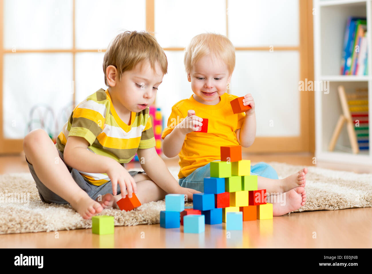 Kids playing in the room Stock Photo
