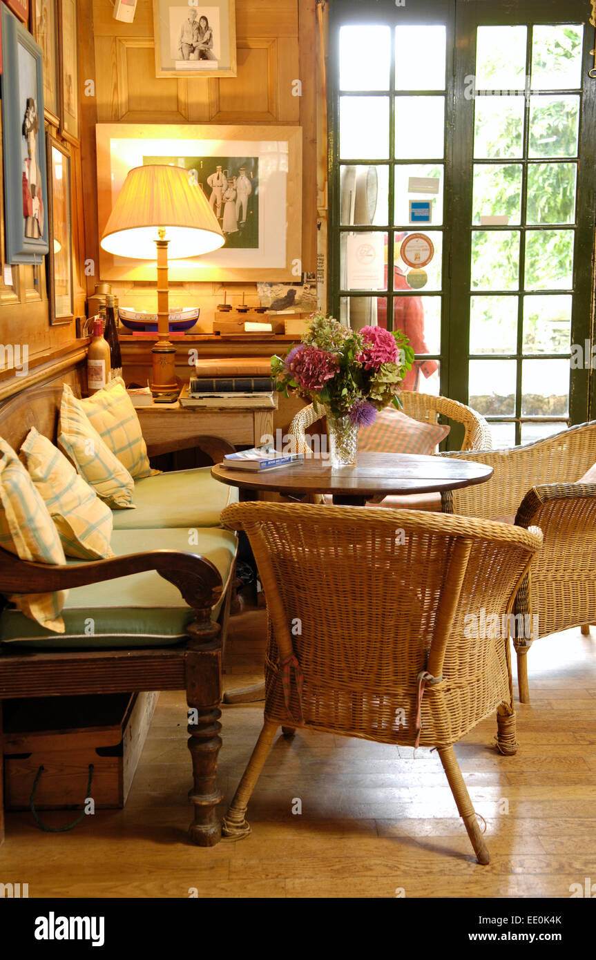 Hotel seating area, Devon UK Stock Photo