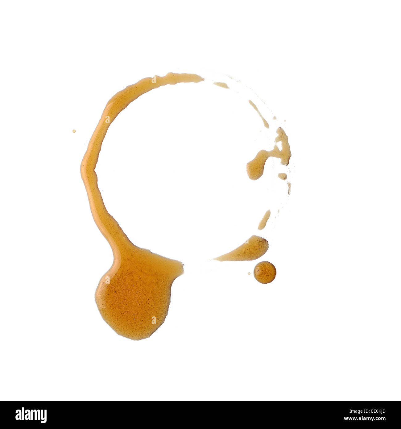 Coffee stain on white table Stock Photo Alamy