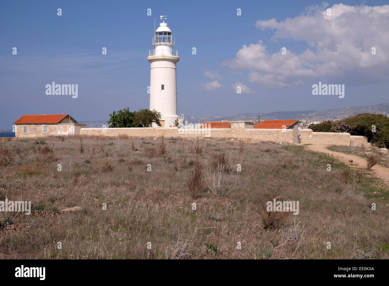 The lighthouse at Pafos, Western Cyprus Stock Photo