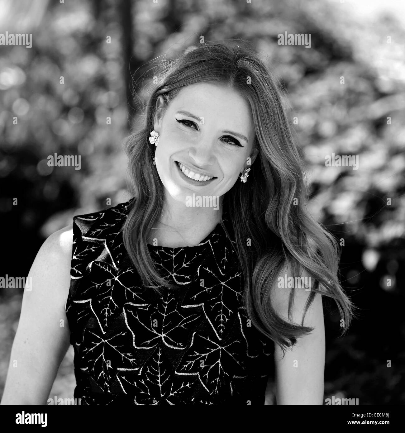 CANNES, FRANCE - MAY 18: Jessica Chastain attends the 'The Disappearance Of Eleanor Rigby' photo-call during the 67th Cannes Fil Stock Photo