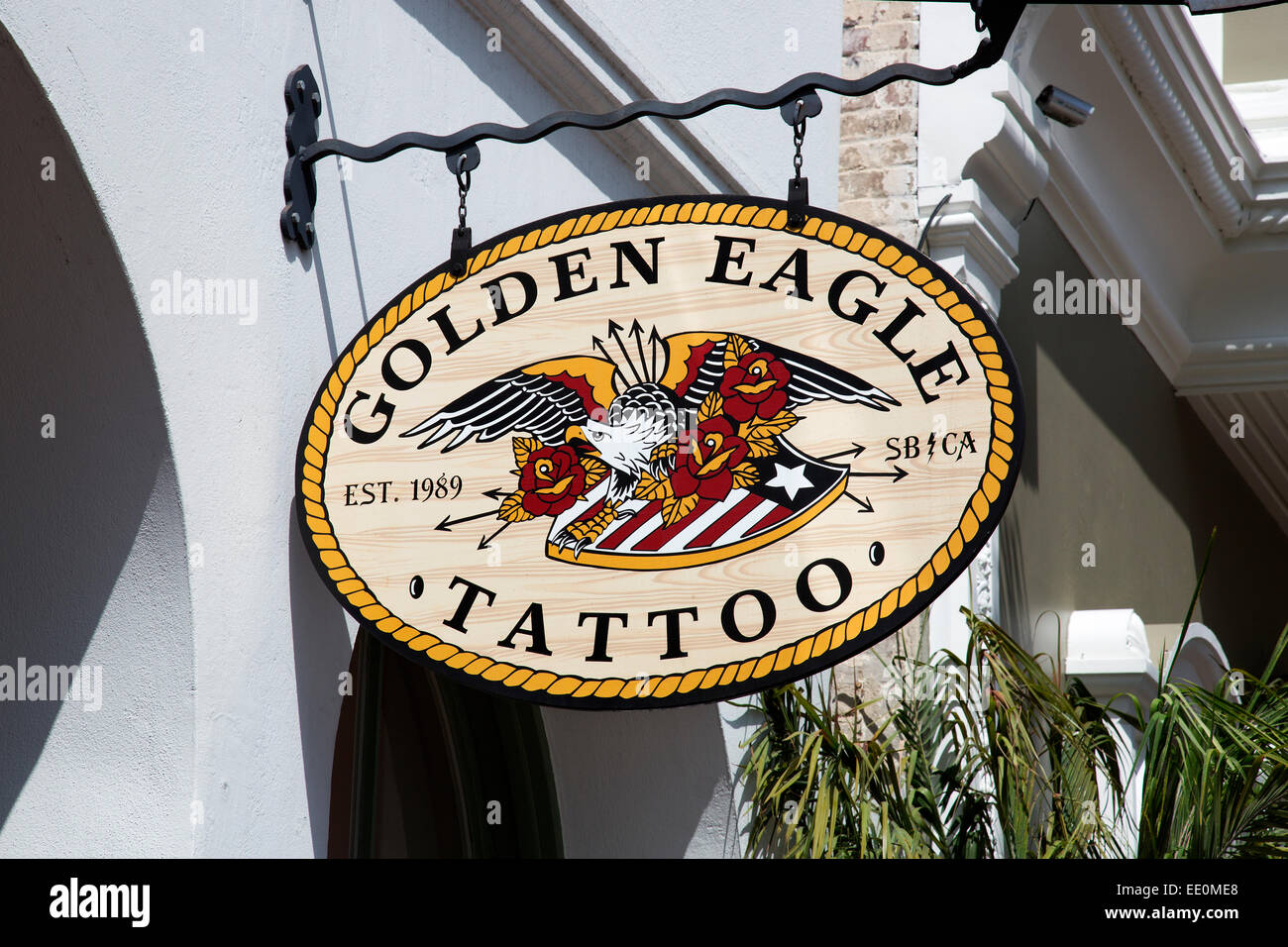 The Golden Eagle Tattoo store on State Street, Santa Barbara, California Stock Photo