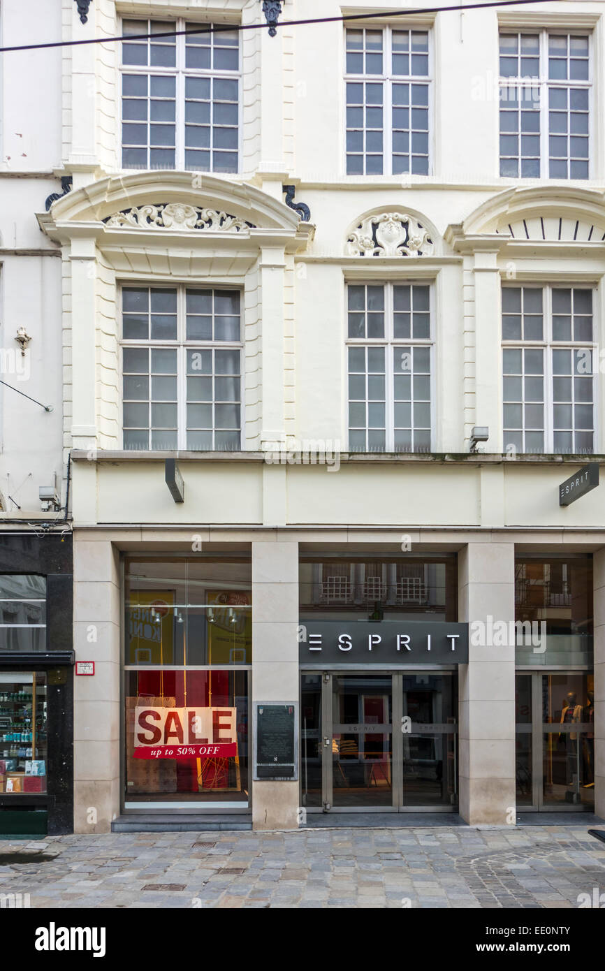 Retail store Esprit in the Veldstraat, Ghent, Belgium where American  diplomats stayed and location of the 1814 Treaty of Ghent Stock Photo -  Alamy