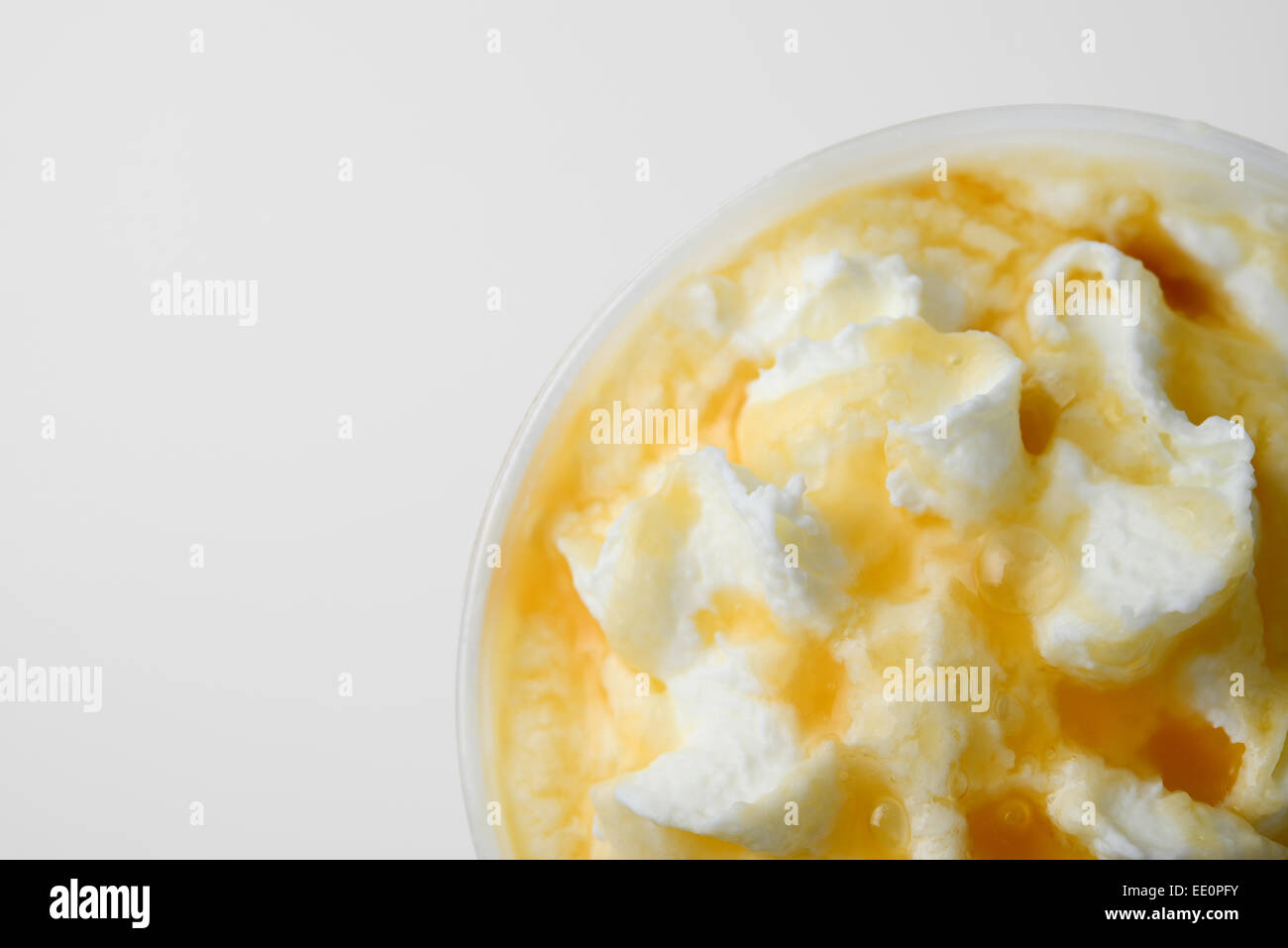 whipped cream with caramel Stock Photo