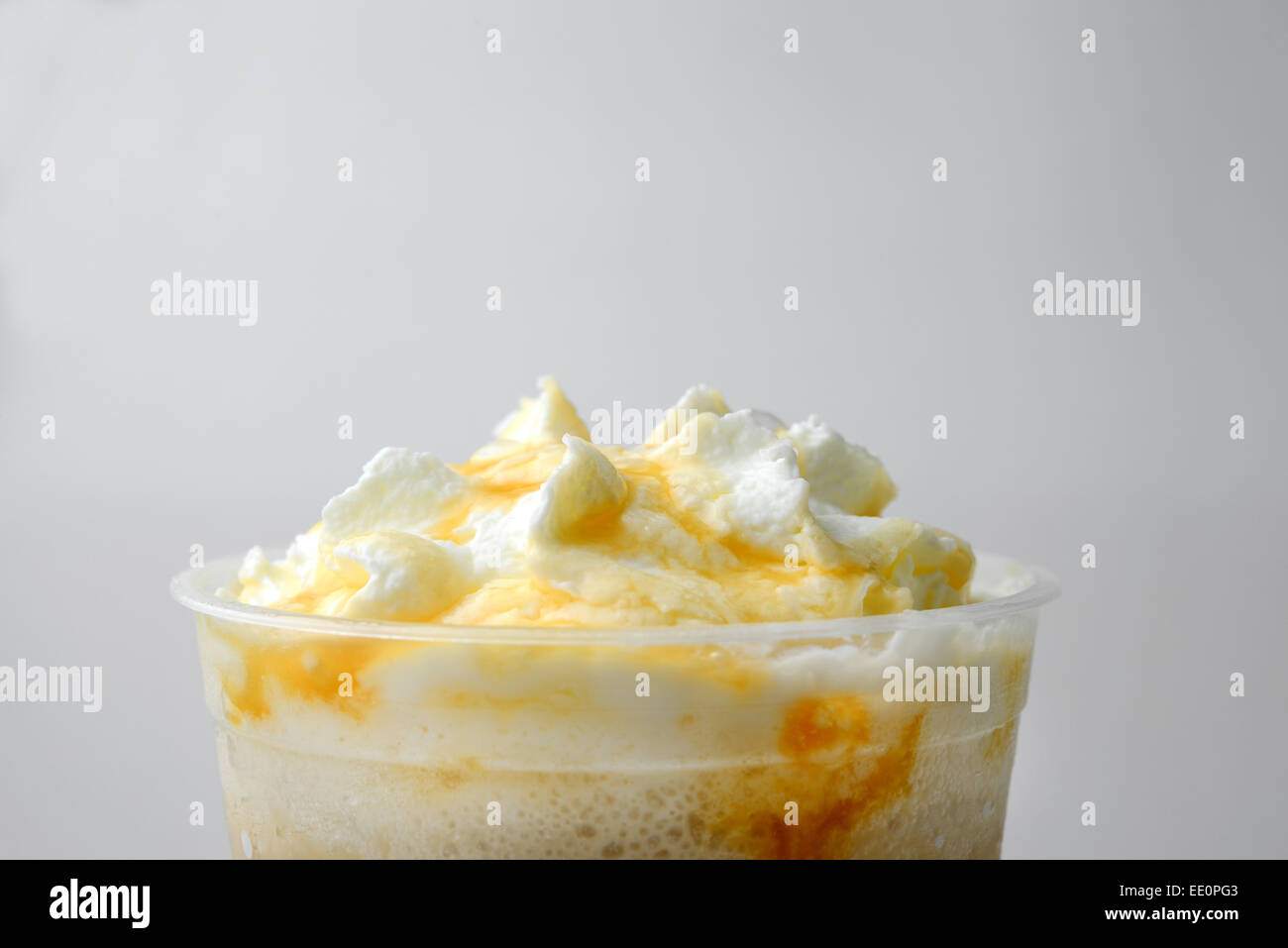 whipped cream with caramel Stock Photo