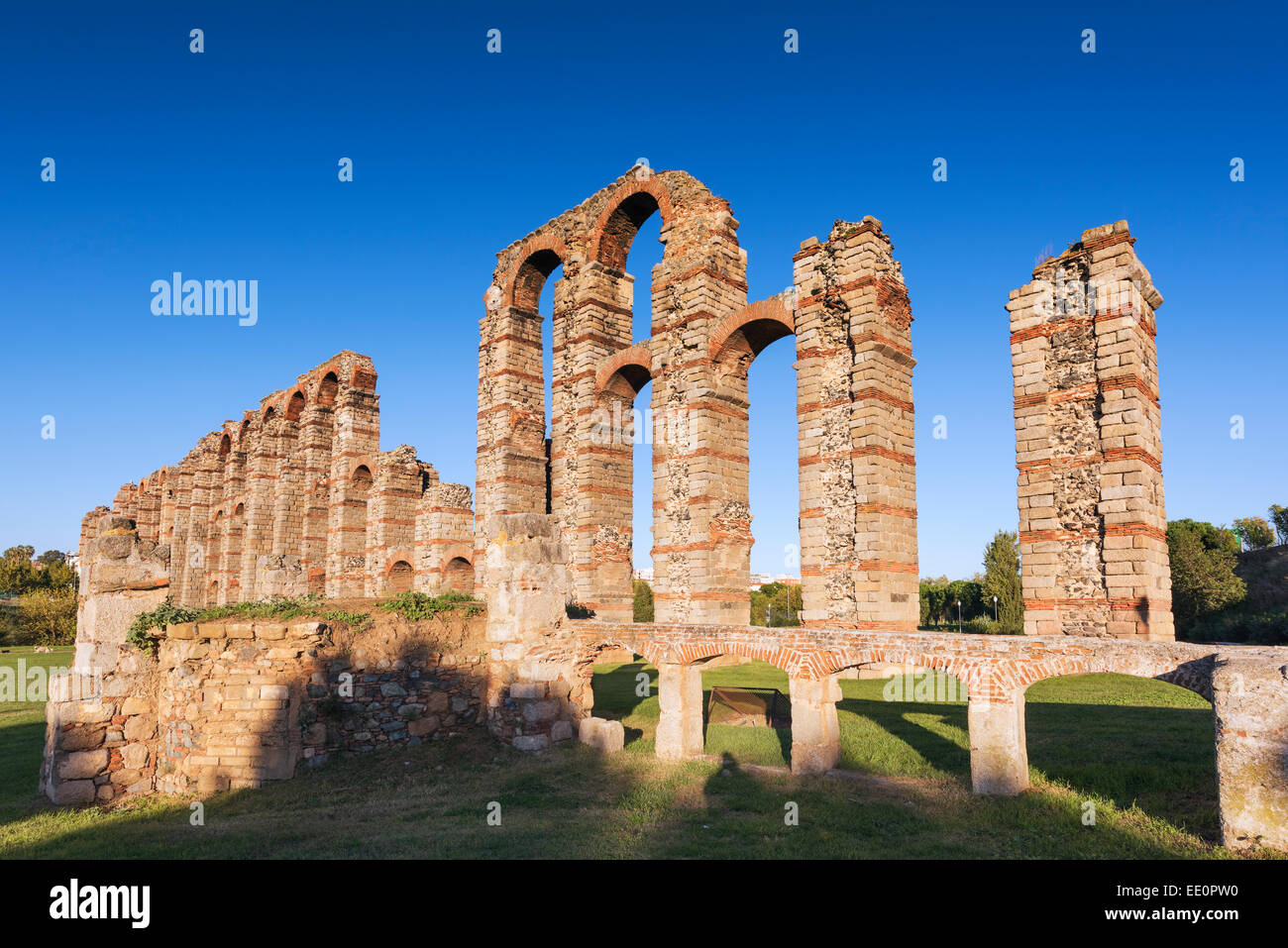 Roman Aqueduct of Merida, Extremadura, Spain, Europe. Stock Photo