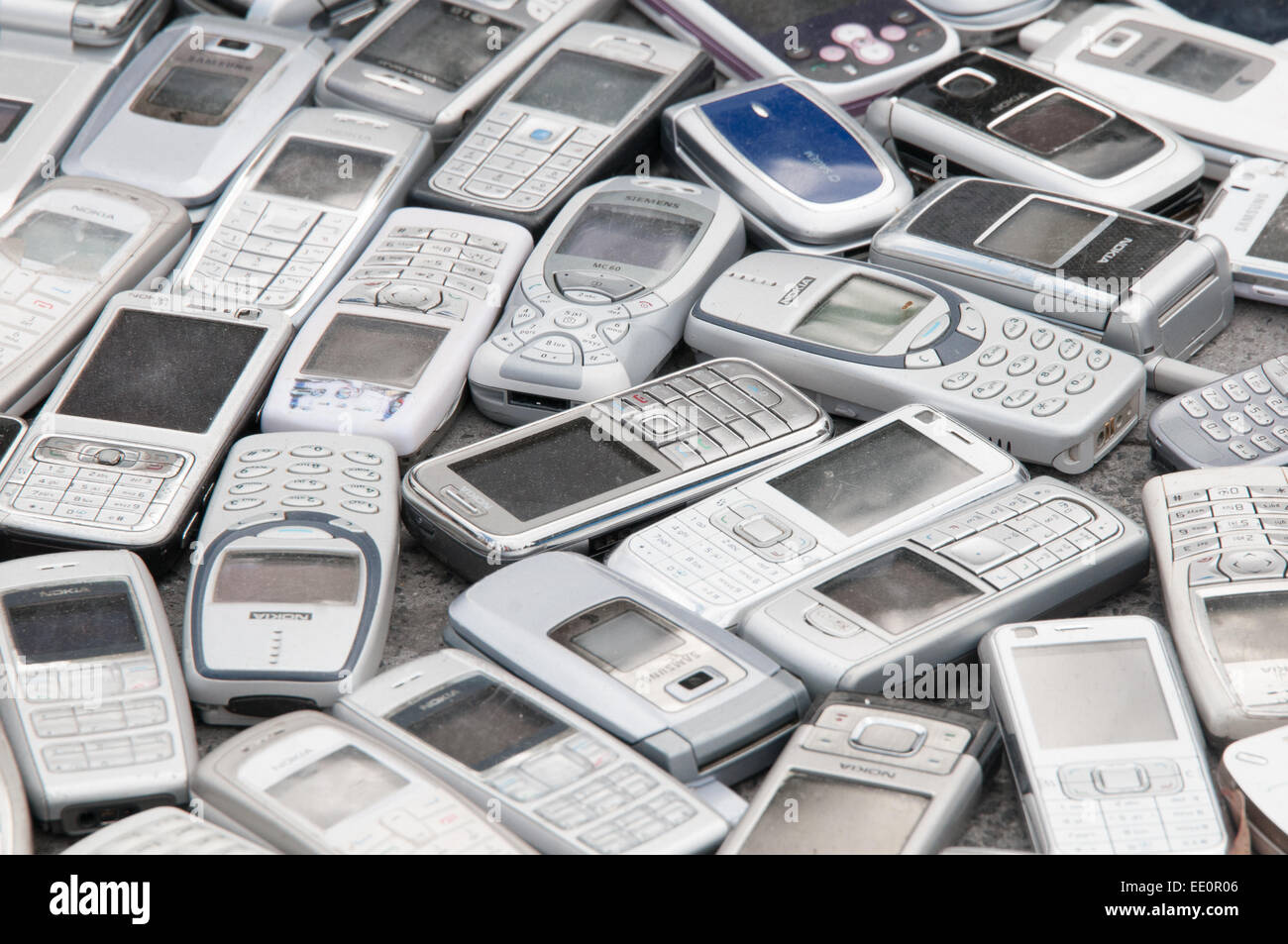 Discarded mobile phones Stock Photo Alamy