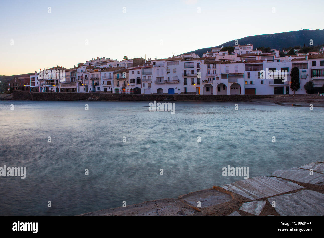 The seafront in Cadaques, Catalonia, Spain. Stock Photo