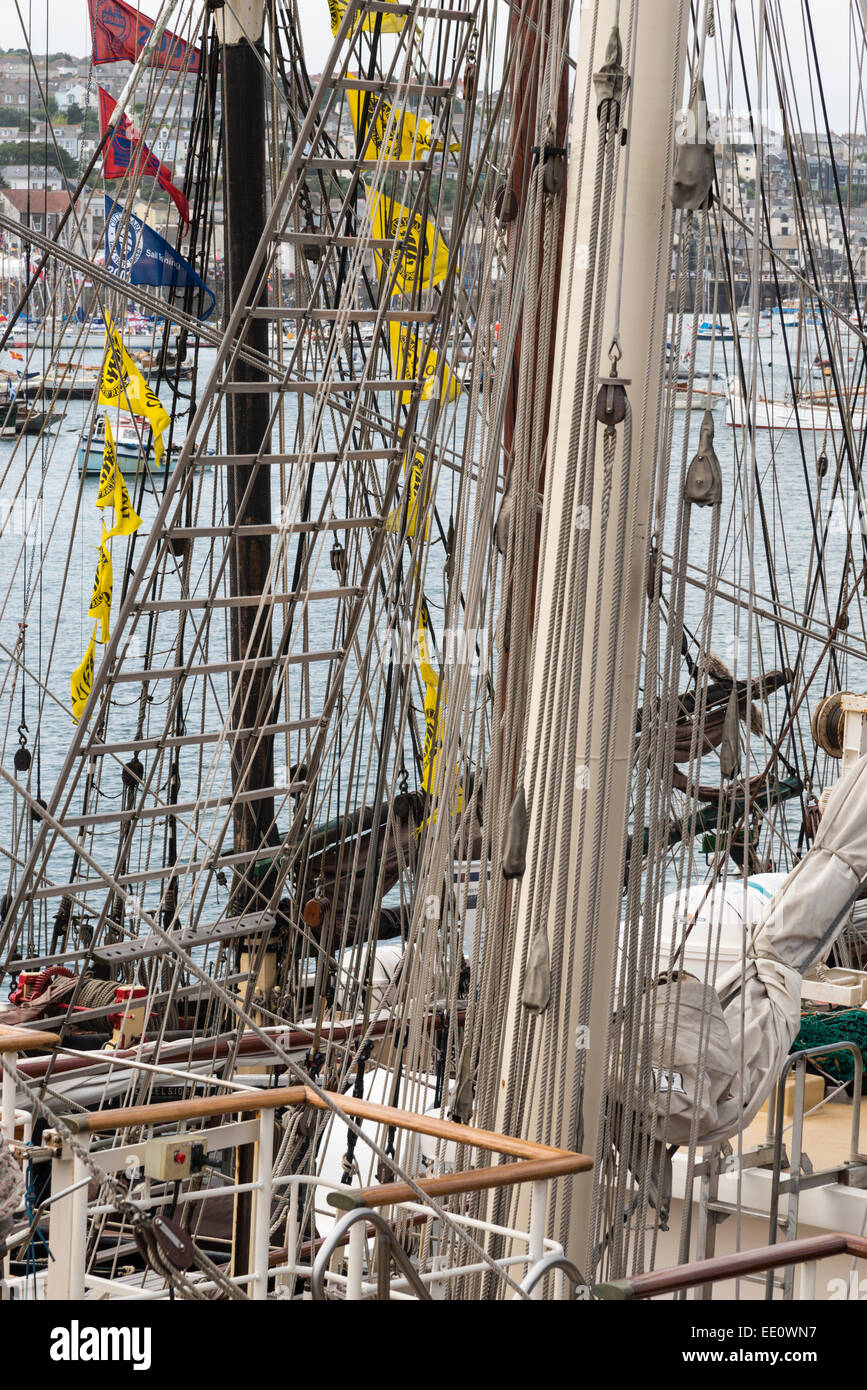 Rigging and deck of the Tall Ship Tenacious during the 2014 Tall Ships