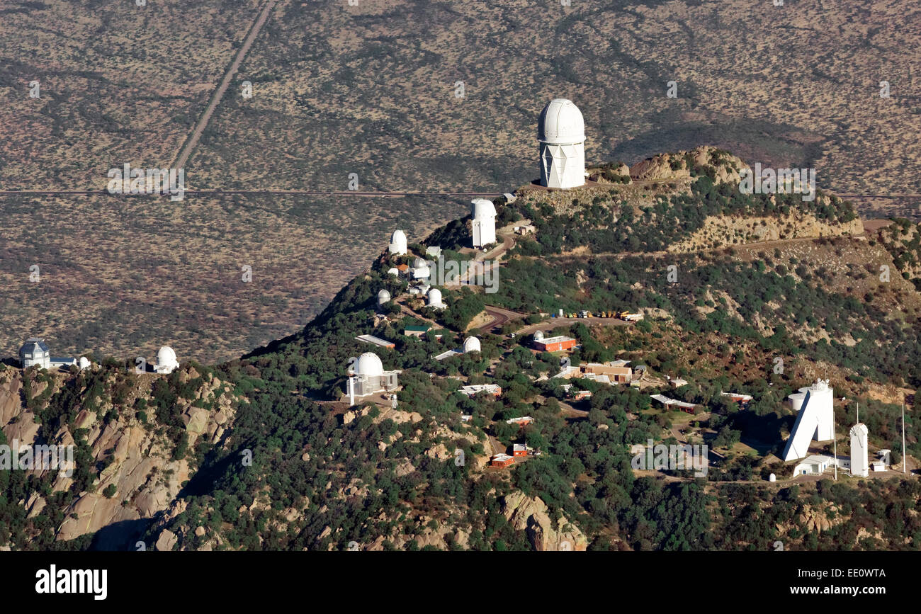 Aerial of Kitt Peak National Observatory, Arizona Stock Photo