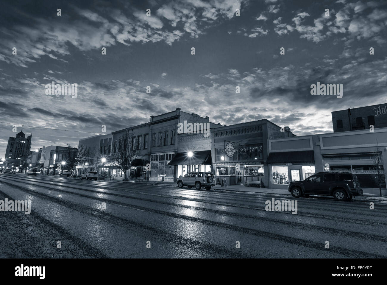 Downtown Baker City, Oregon, at sunset Stock Photo Alamy