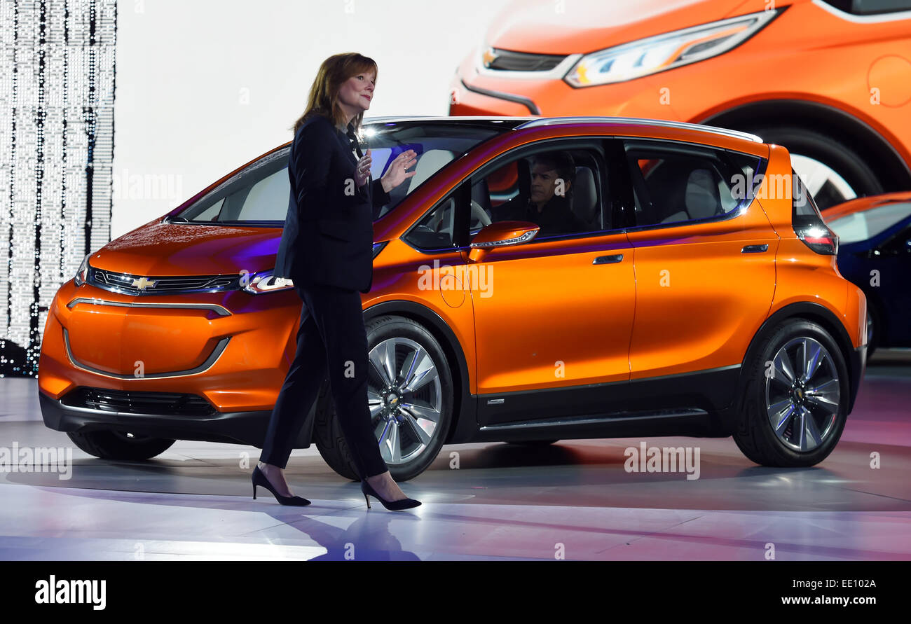 Mary Barra, head of General Motors, Monday presents Chevrolet's new all