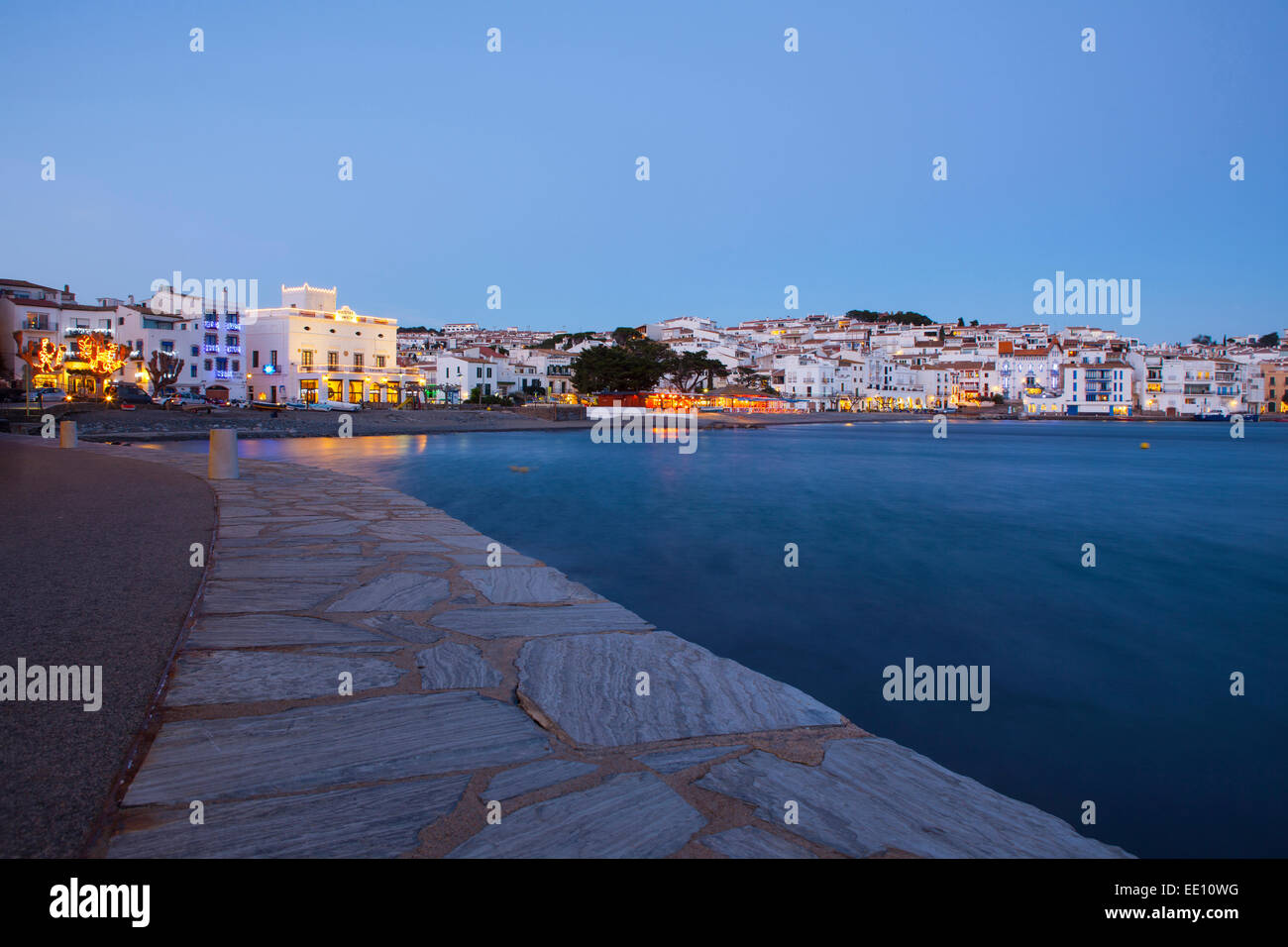 The seafront in Cadaques, Catalonia, Spain. Stock Photo