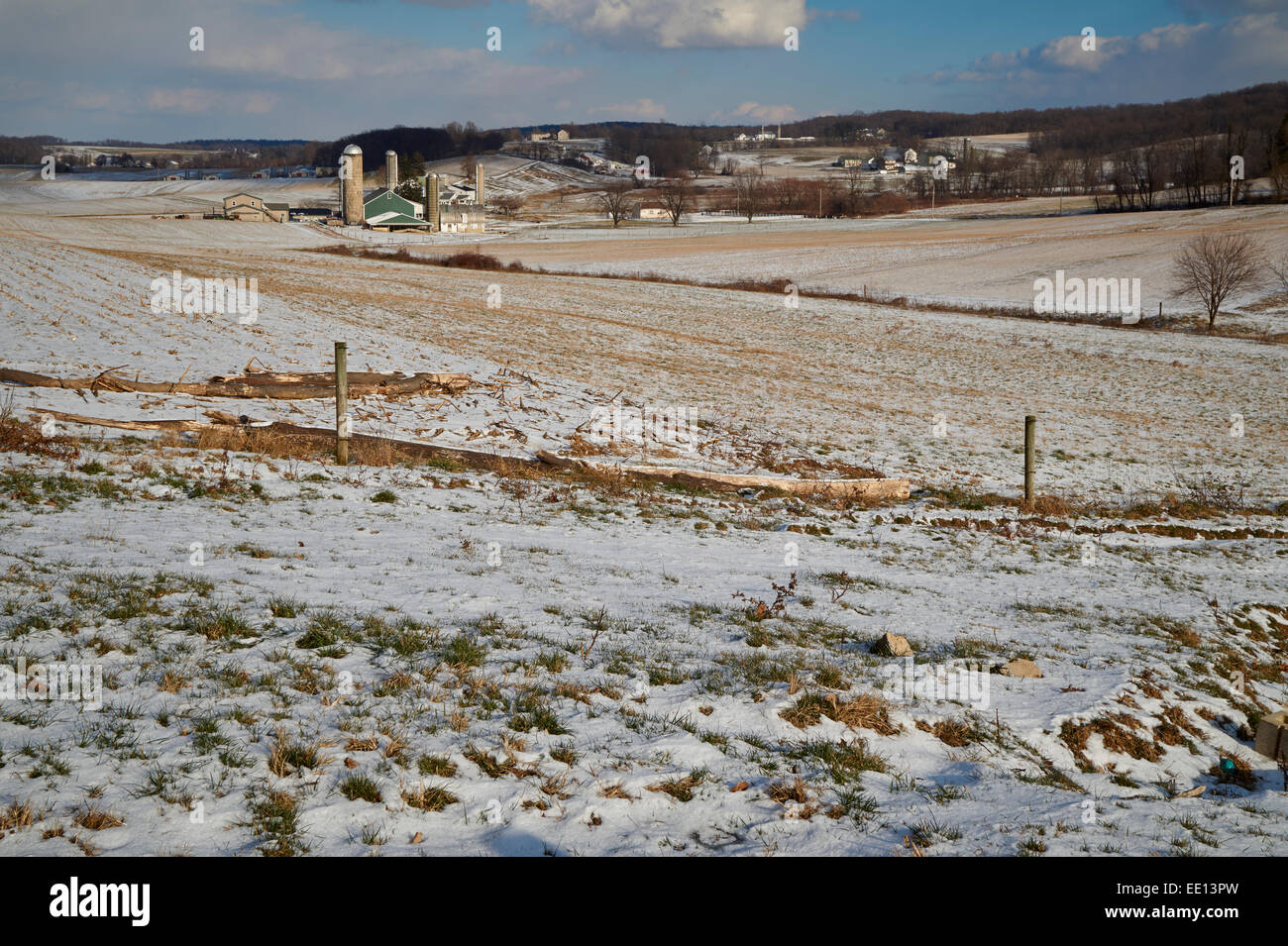 early snow cover, Lancaster, PA, USA Stock Photo