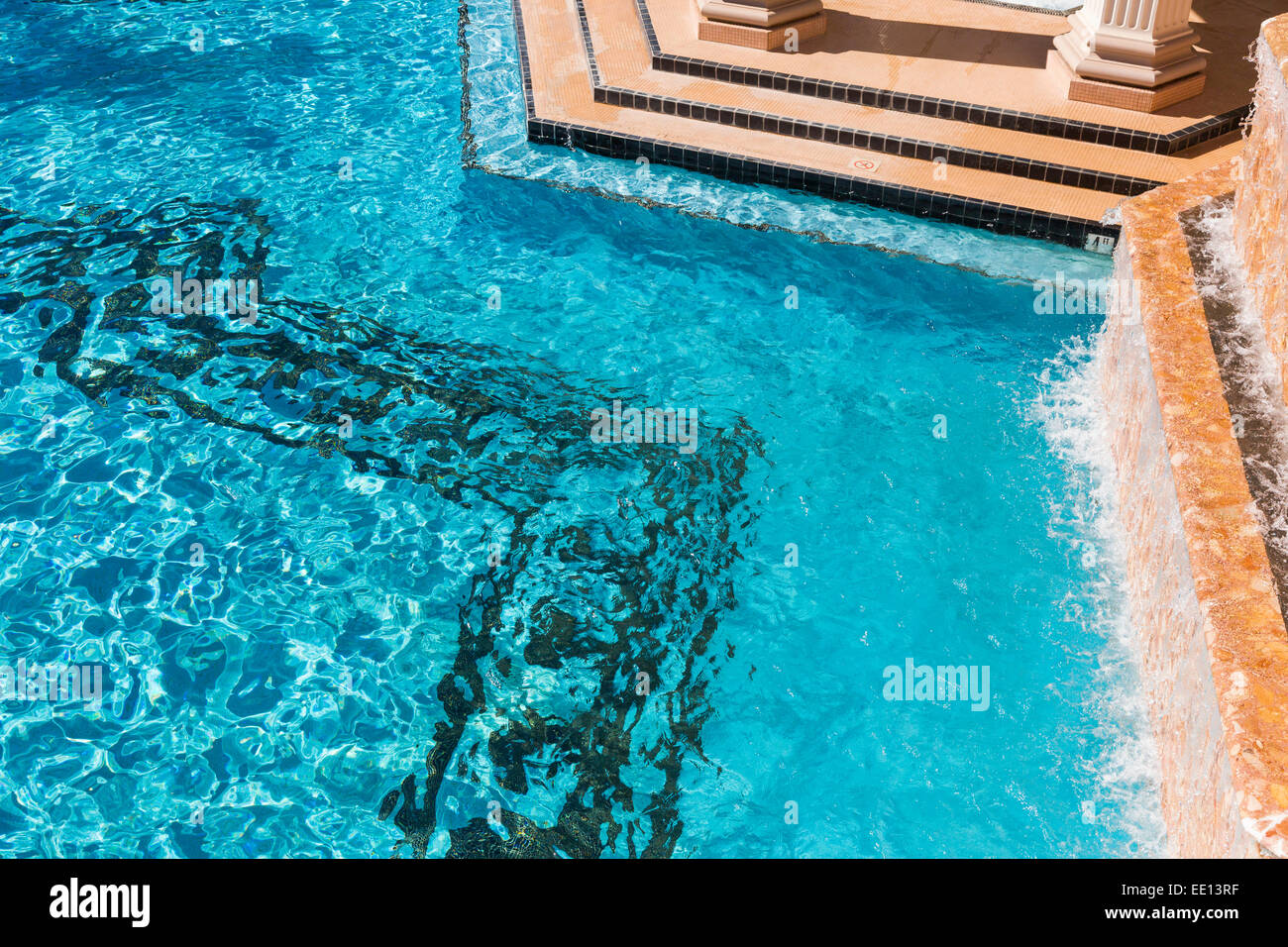Exotic Luxury Swimming Pool Water and Architecture Abstract. Stock Photo