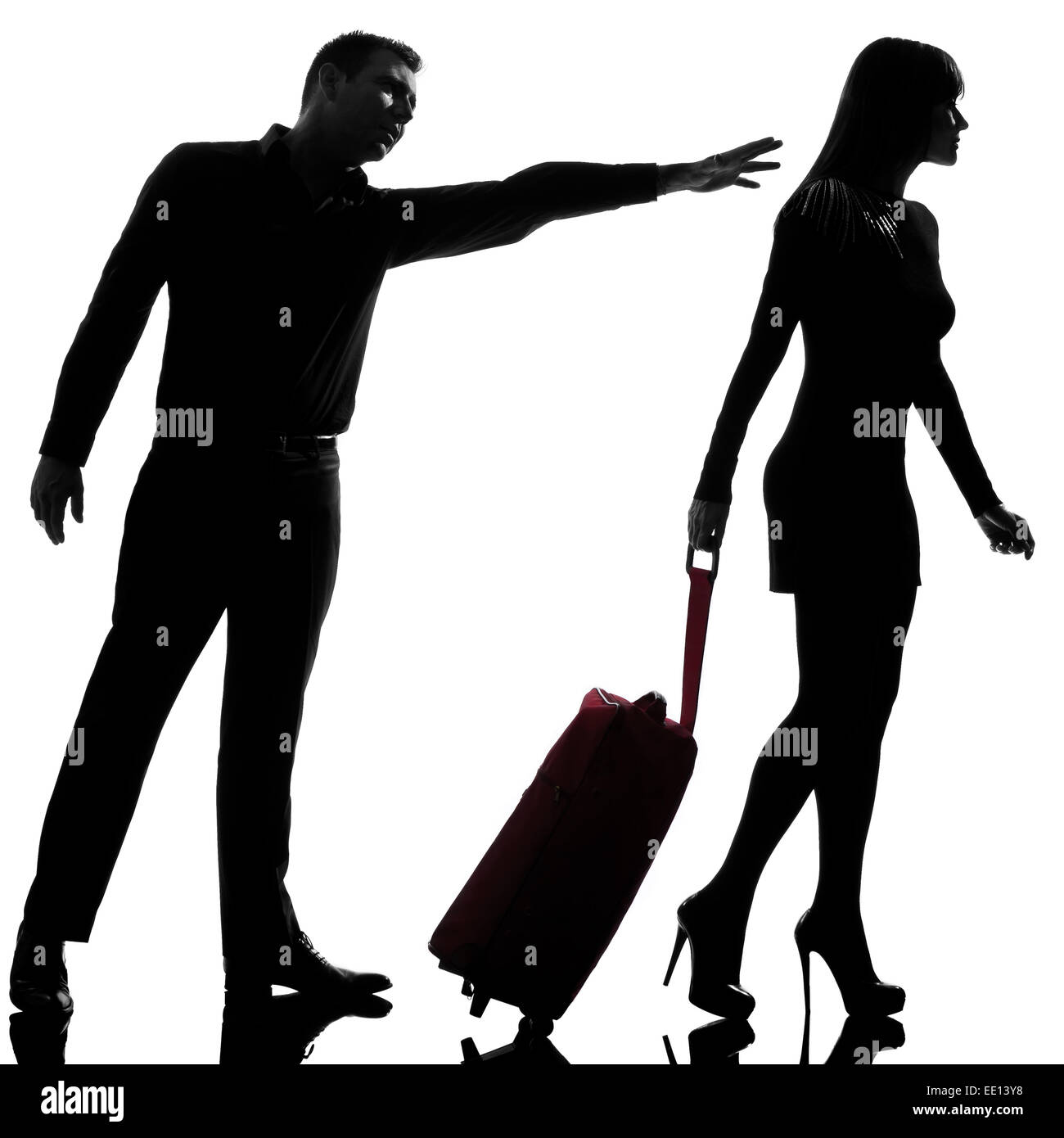 Man woman leaving divorcing hi-res stock photography and images - Alamy
