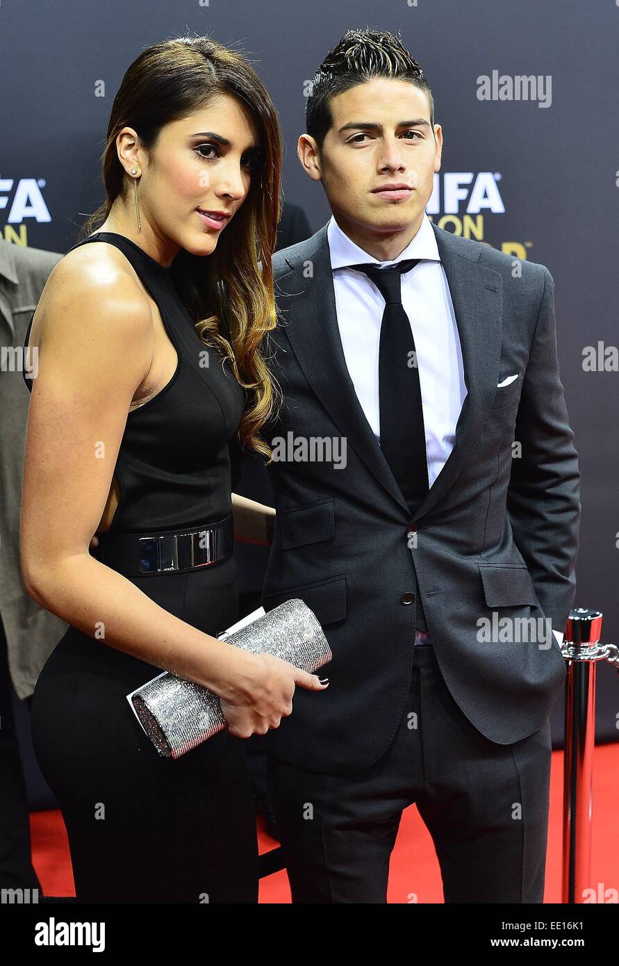 Zurich, Switzerland. 12th Jan, 2015. JAMES RODRIGUEZ and his wife
