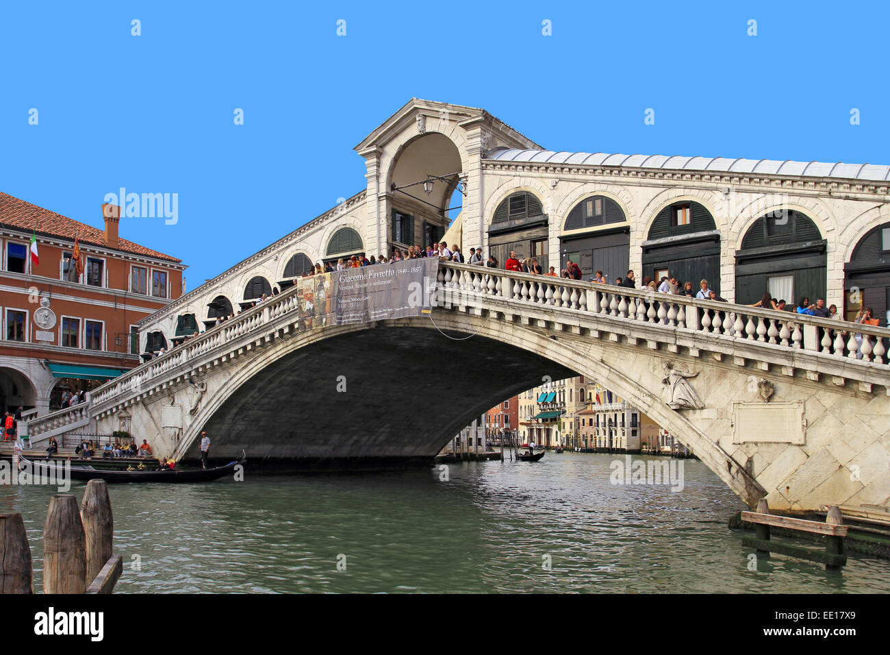 Canale Grande, Rialto Bruecke in Venedig, Italien Stock Photo