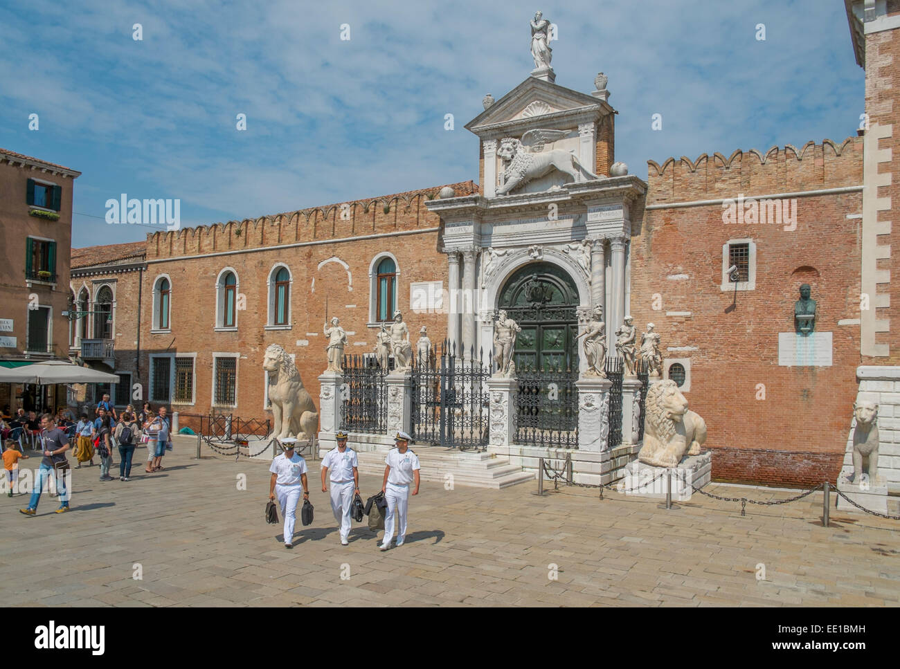 Main entrance, Venetian Arsenal, Castello district, Venice, Veneto Region, Italy Stock Photo