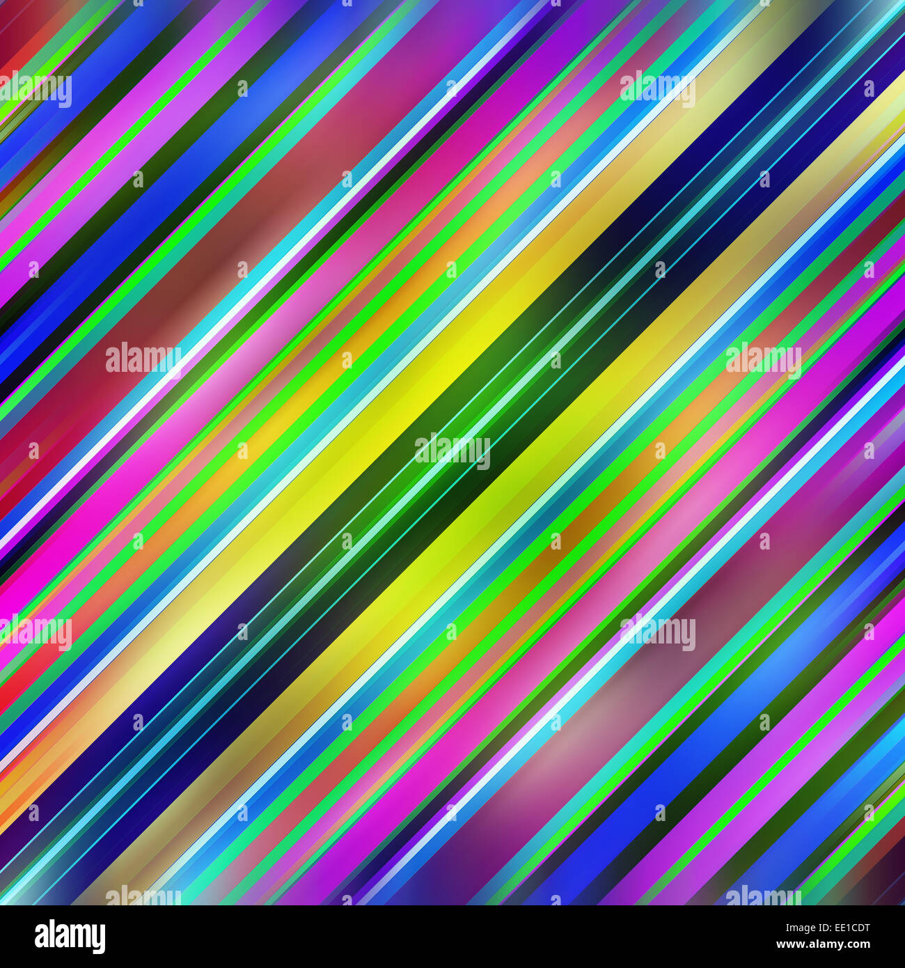 Multicoloured diagonal graduated stripes pattern background. Stock Photo