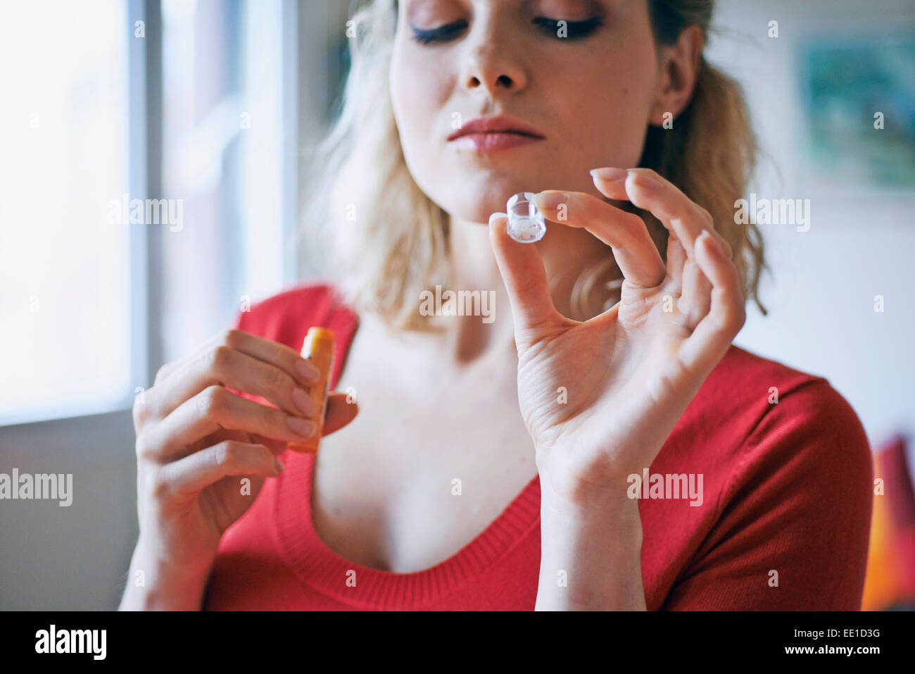 HOMEOPATHY, WOMAN Stock Photo
