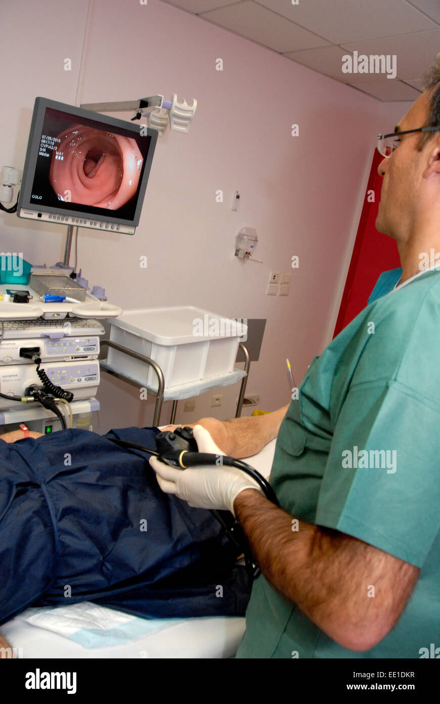 COLON, ENDOSCOPY EXAMINATION Stock Photo