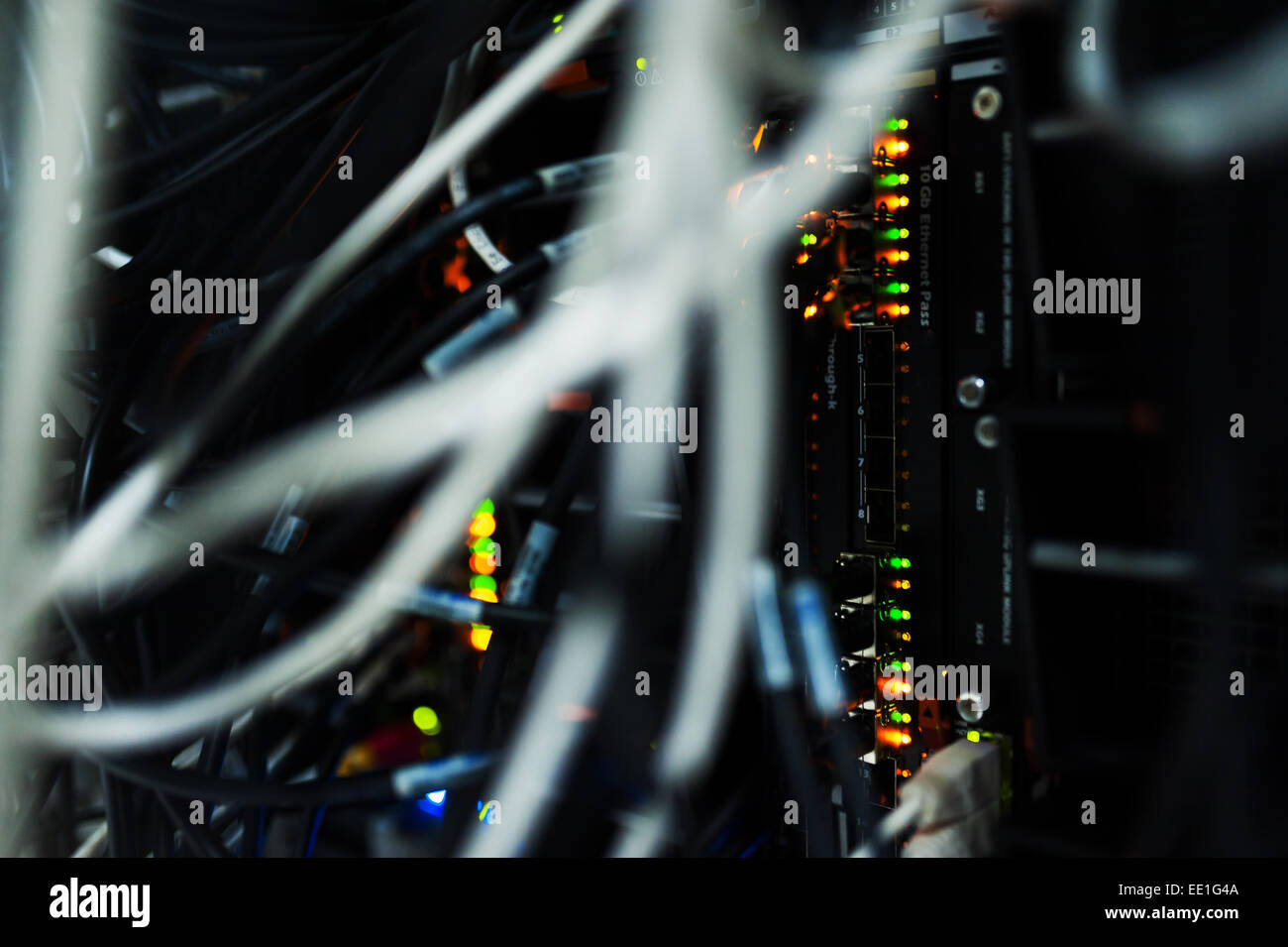 Network hub cable lan Close up Stock Photo Alamy