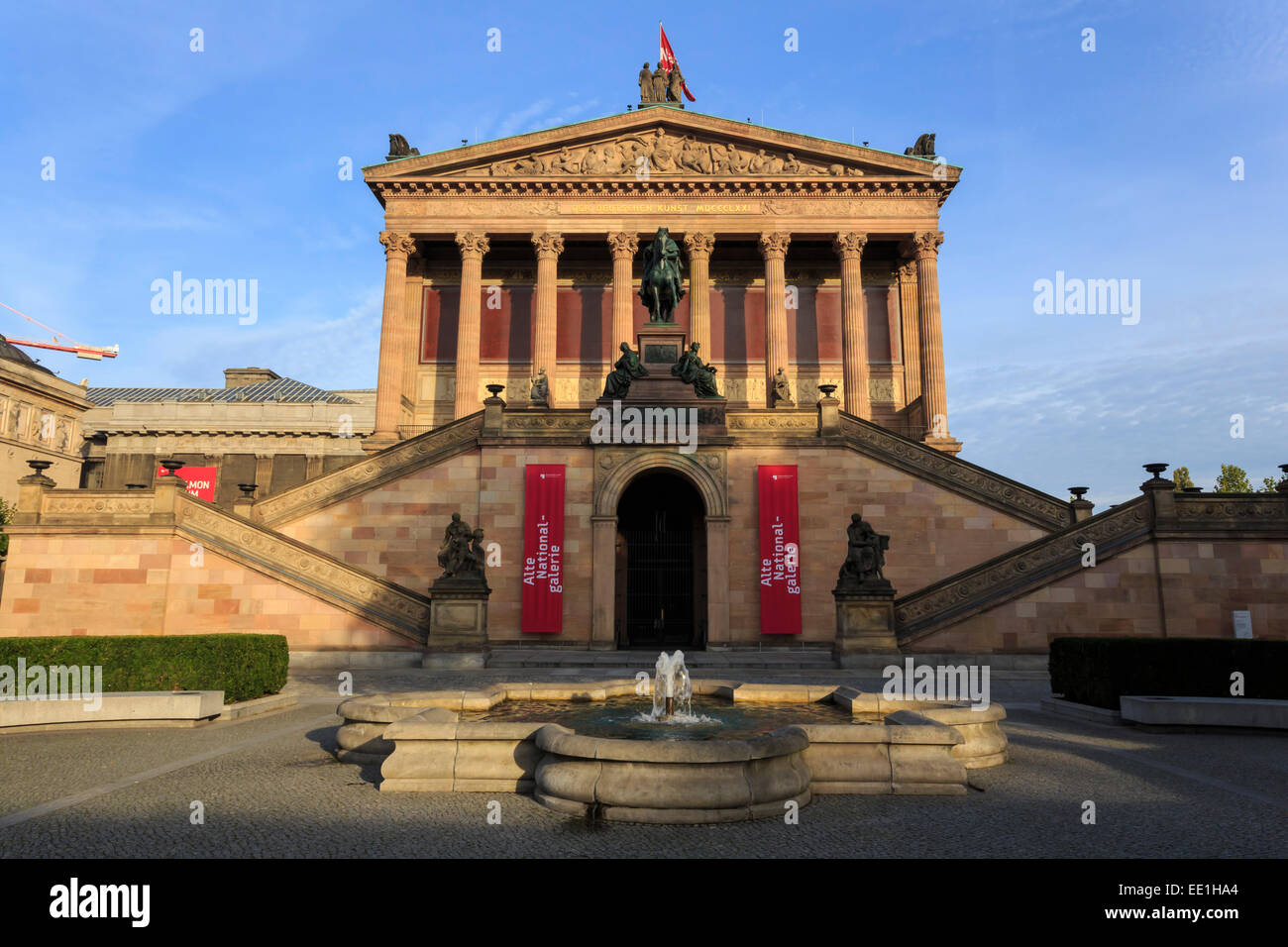 Alte Nationalgalerie (Old National Gallery), lit by early morning sun, Museum Island, Berlin, Germany, Europe Stock Photo