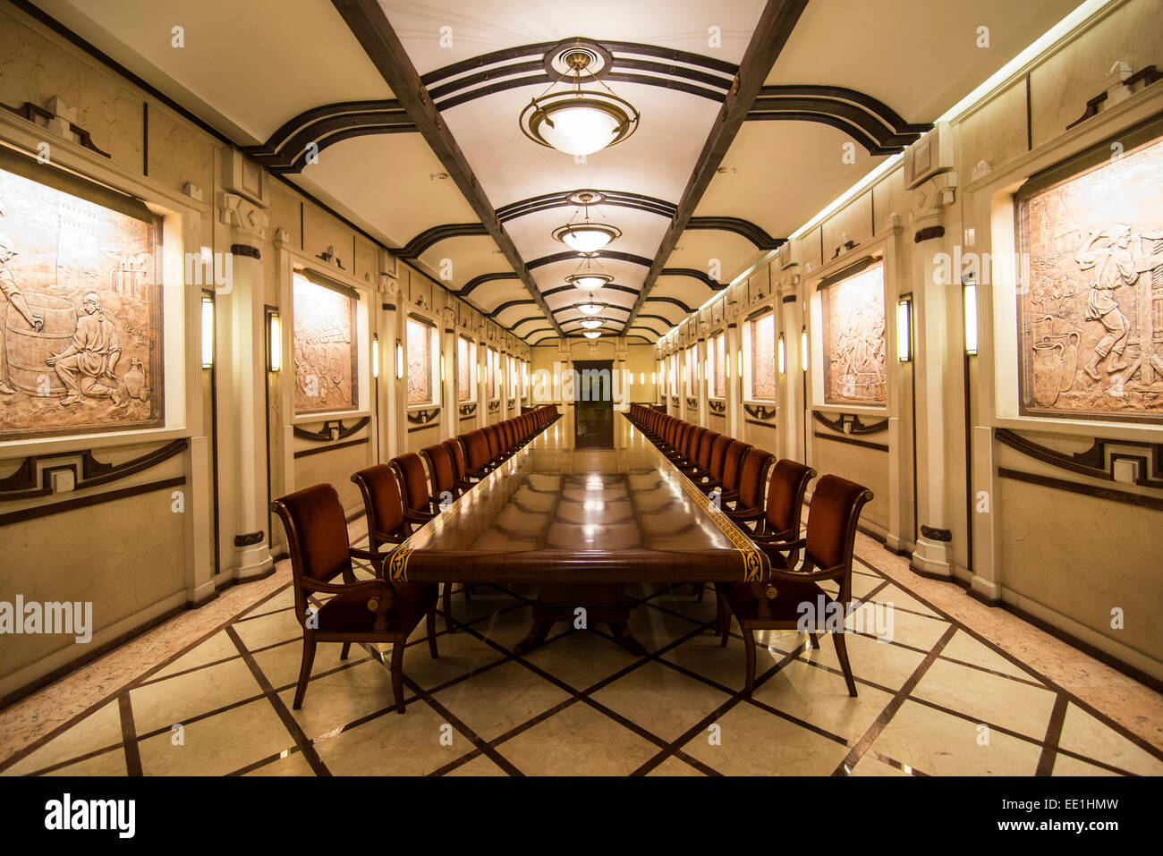 Underground Wine tasting area in the cellars of Cricova, one of the