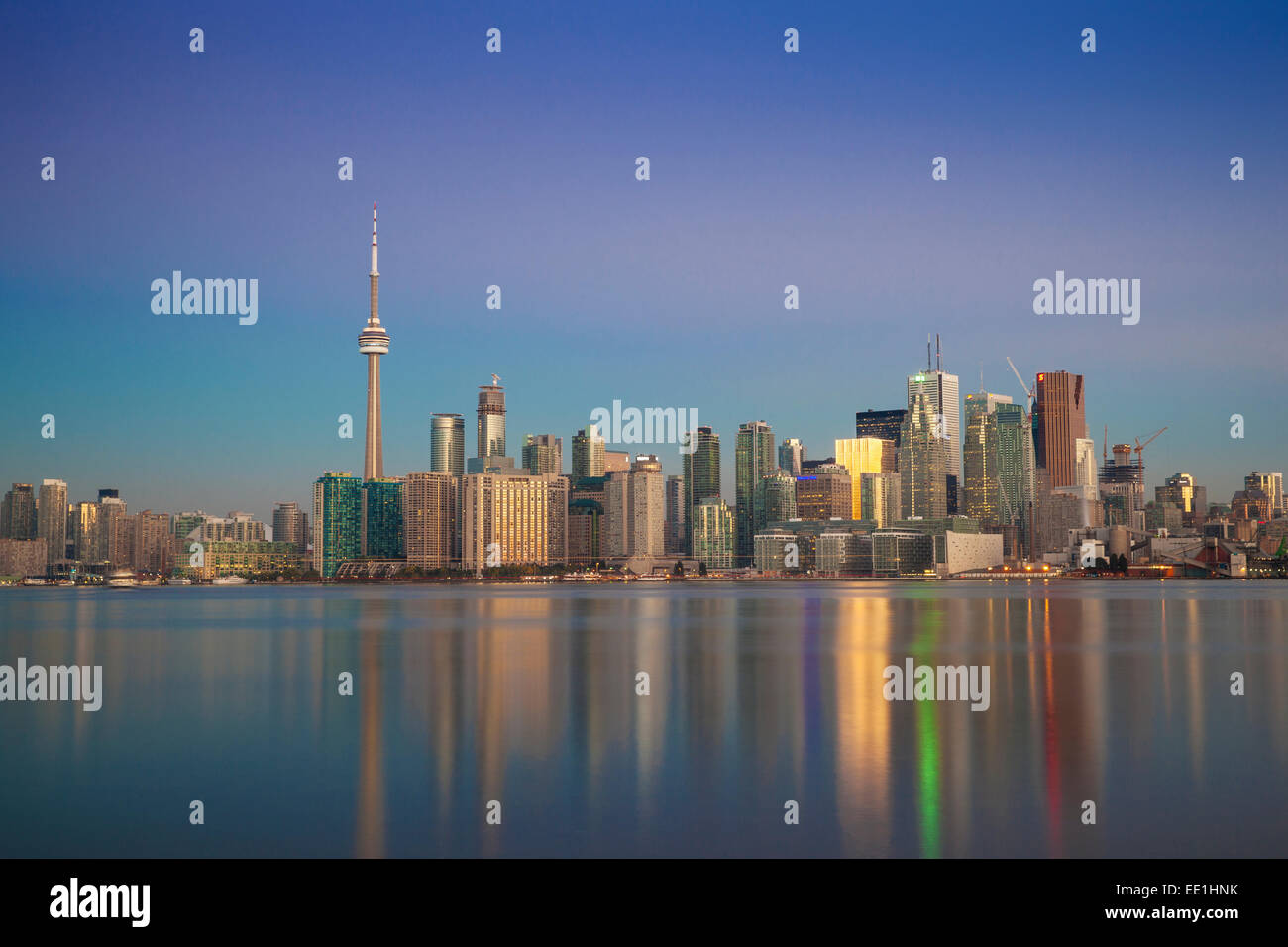 View of CN Tower and city skyline, Toronto, Ontario, Canada, North America Stock Photo