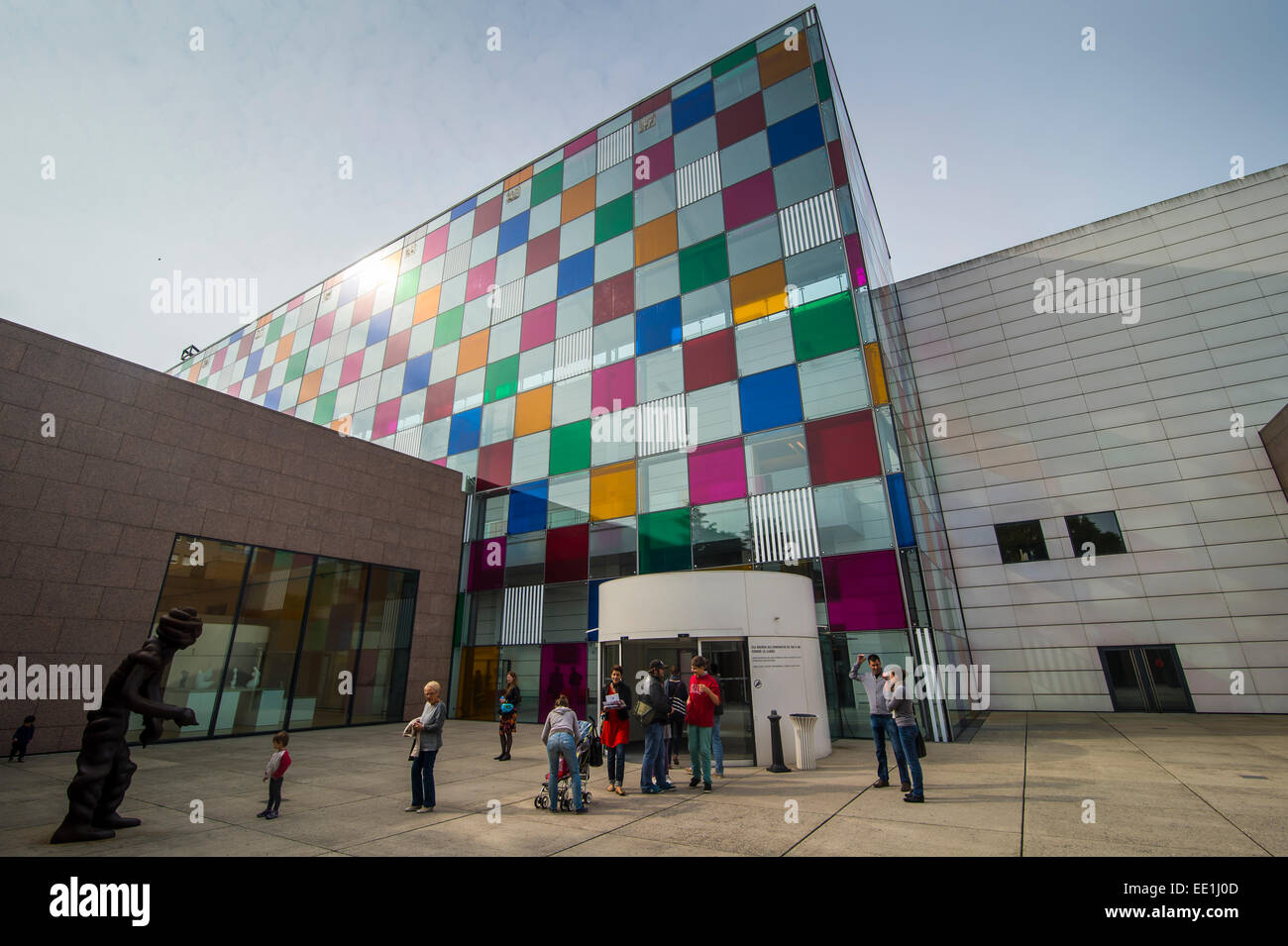 Colourful glases in the Museum of Modern and Contemporary Art, Strasbourg, Alsace, France, Europe Stock Photo