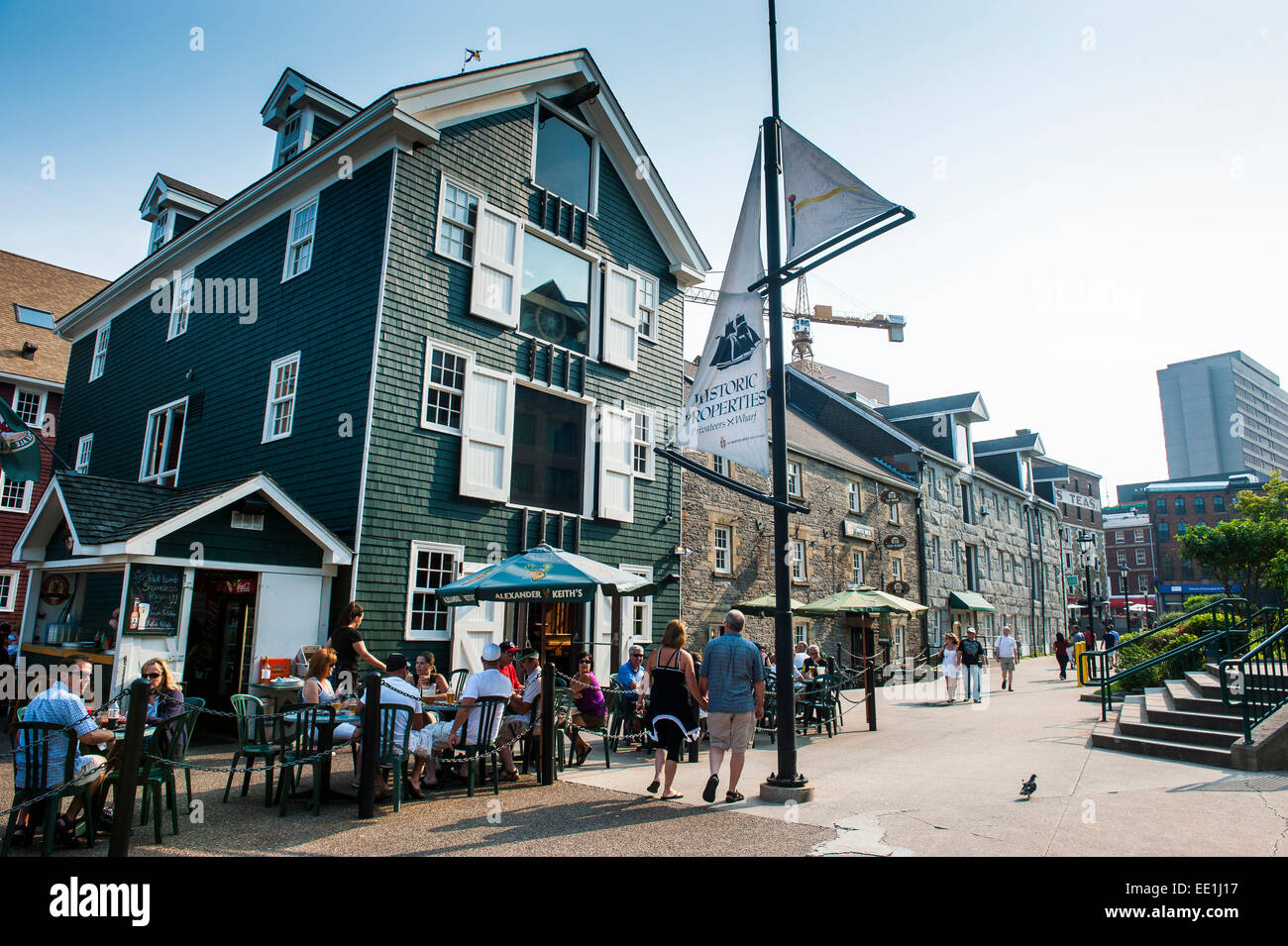 Privateers Wharf on the waterfront of Halifax, Nova Scotia, Canada, North America Stock Photo