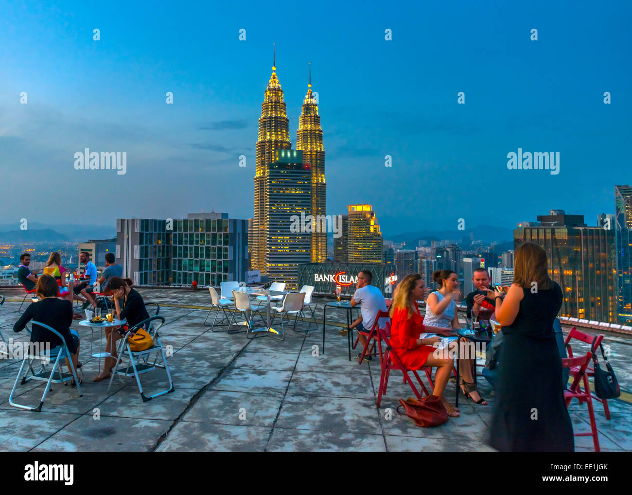 Helipad Bar And Petronas Towers Kuala Lumpur Malaysia Southeast Asia Asia Stock Photo Alamy