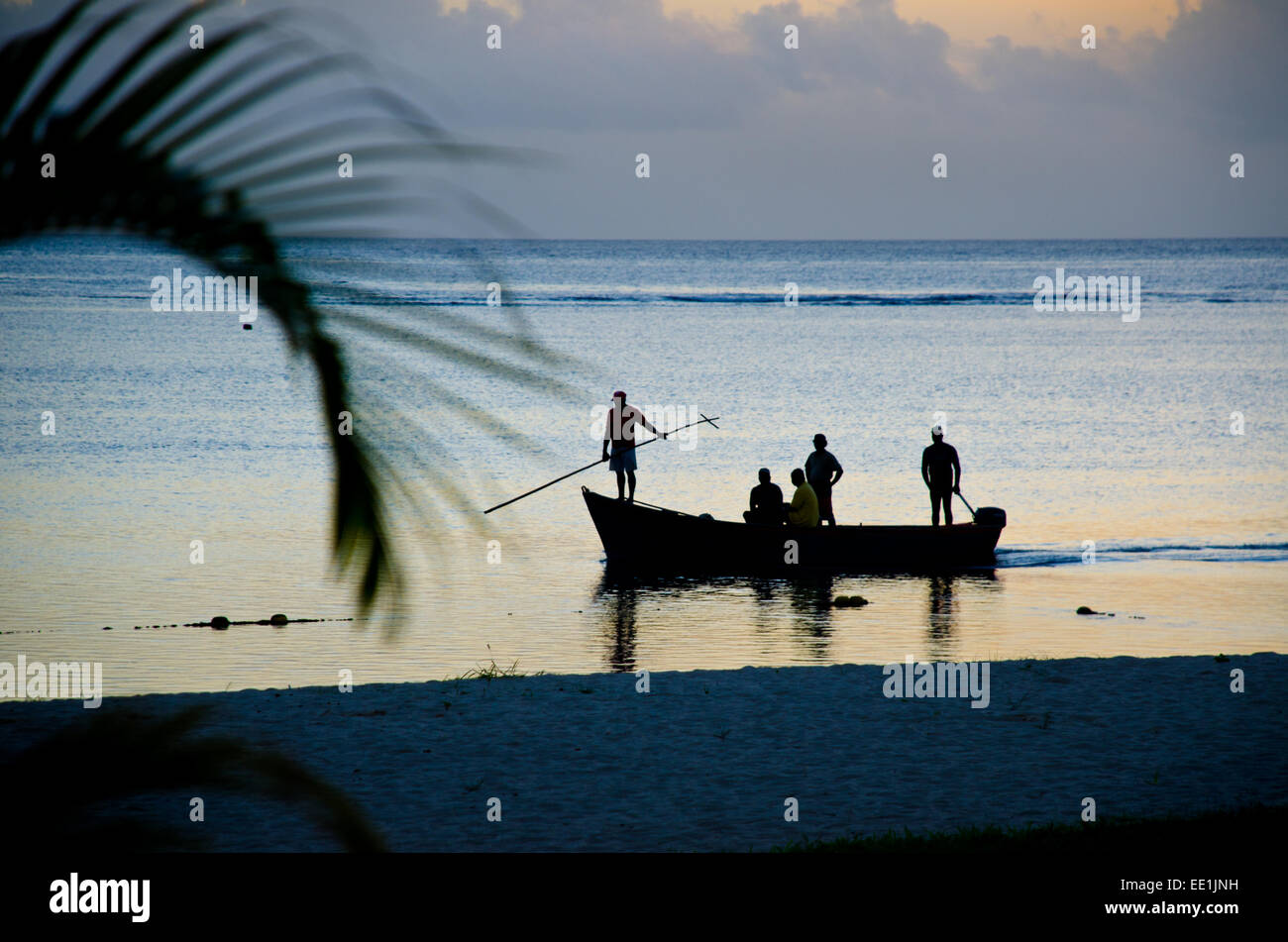 Local fishermen in Mauritius Stock Photo