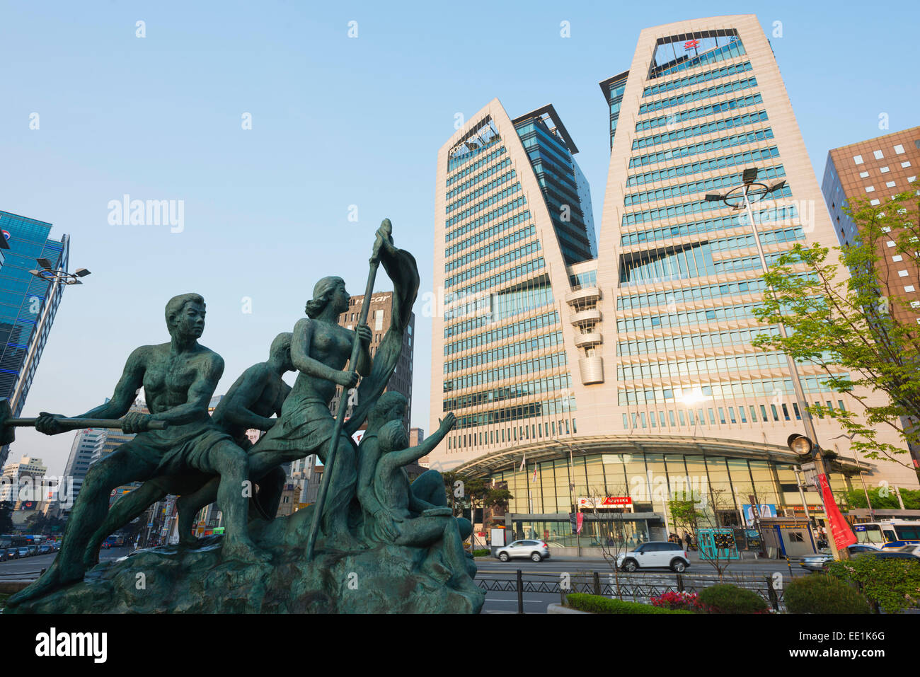 Post Office tower building in Post Office Square, Seoul, South Korea, Asia Stock Photo