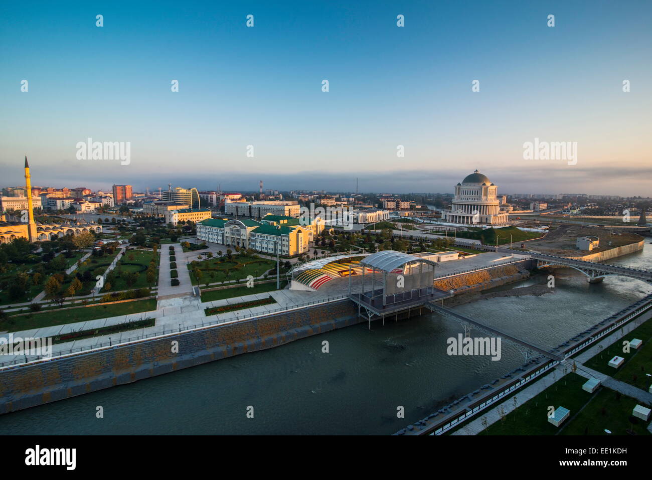 View over Grozny, Chechnya, Caucasus, Russia, Europe Stock Photo