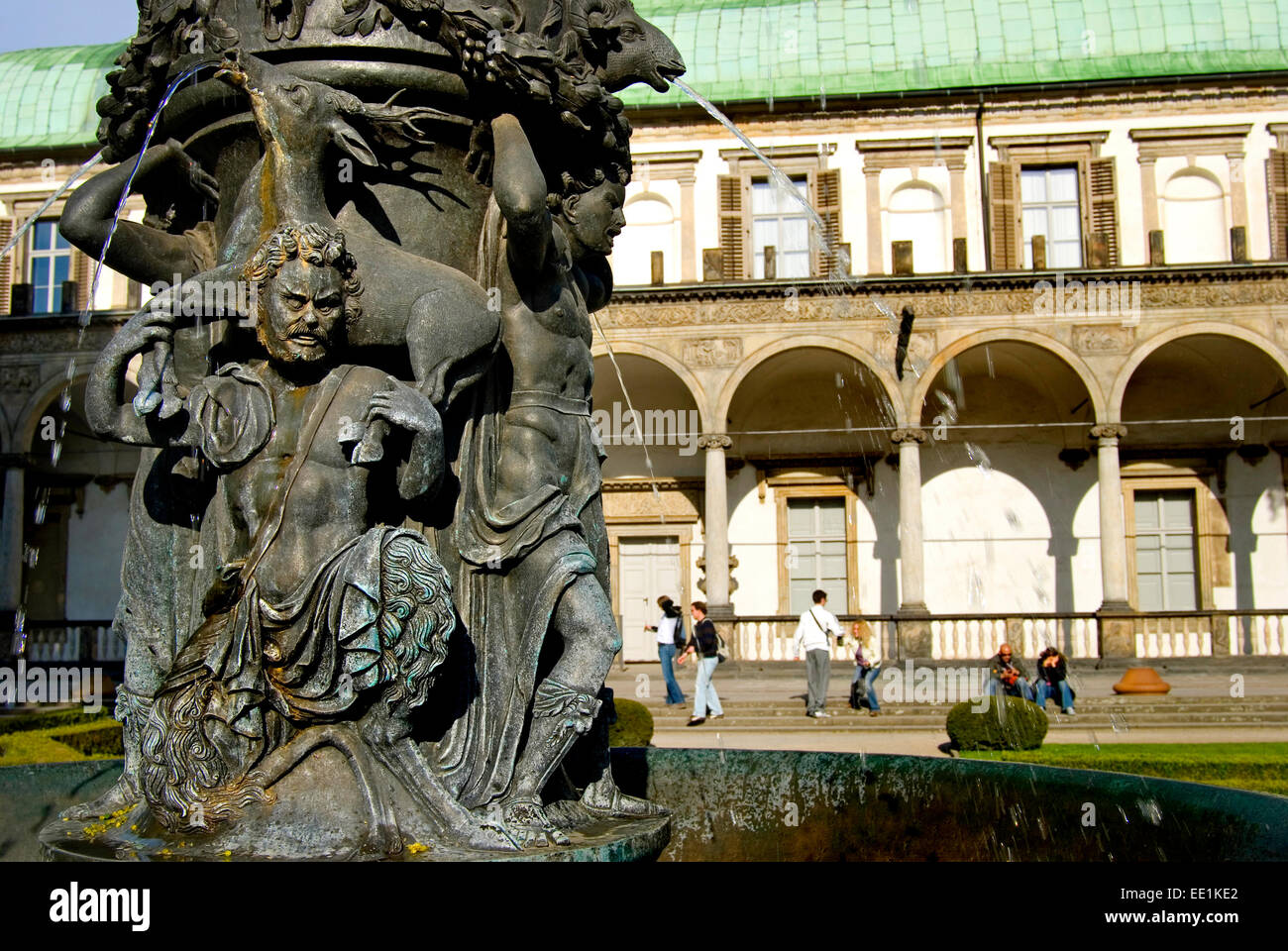 Prague Czech Republic Belvedere In Kralovska Zahrada Royal Gardens Zpivajaci Fontana