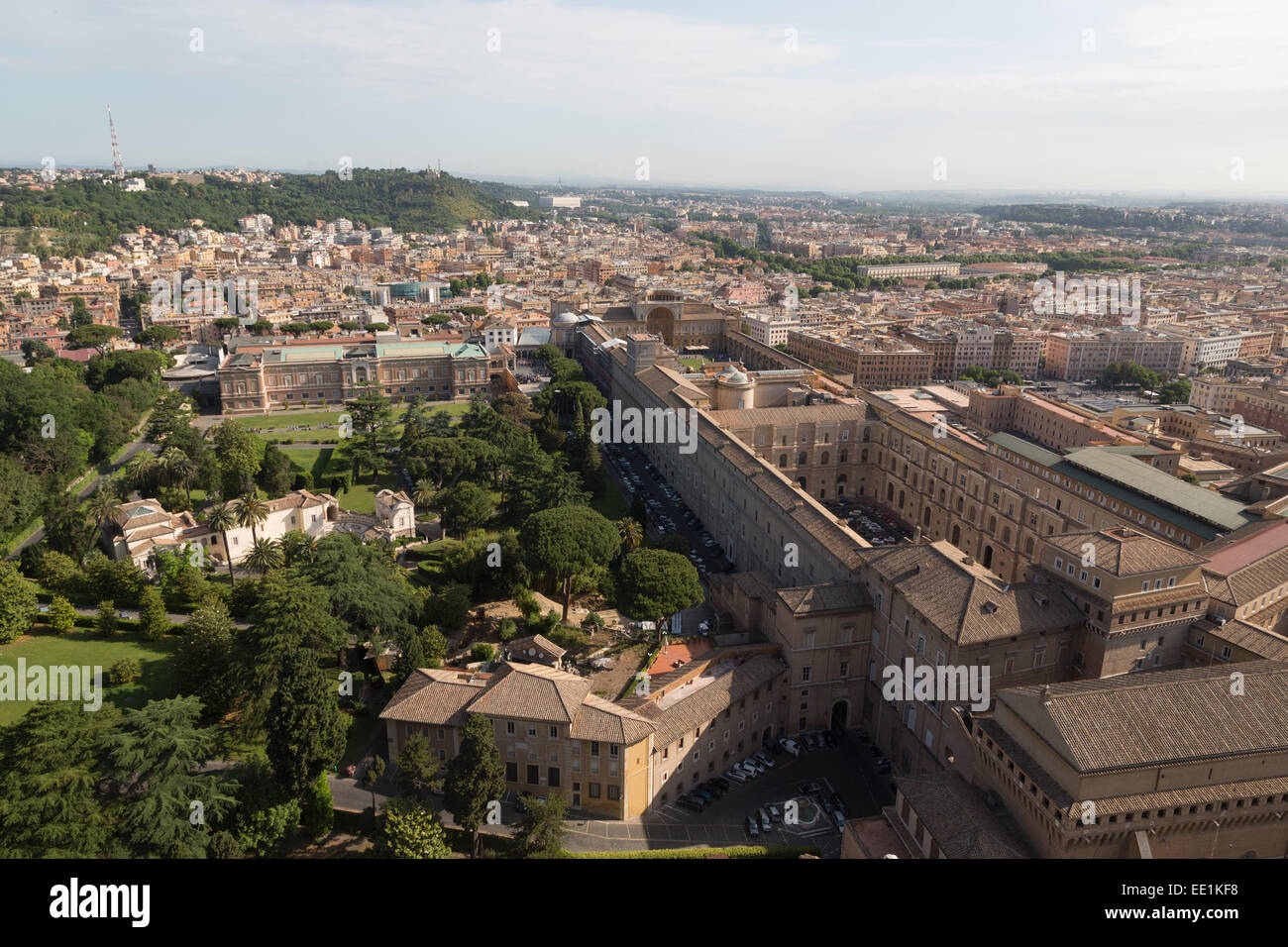 The Vatican Museum from the dome of St. Peter's Basilica, Vatican, Rome, Lazio, Italy, Europe Stock Photo